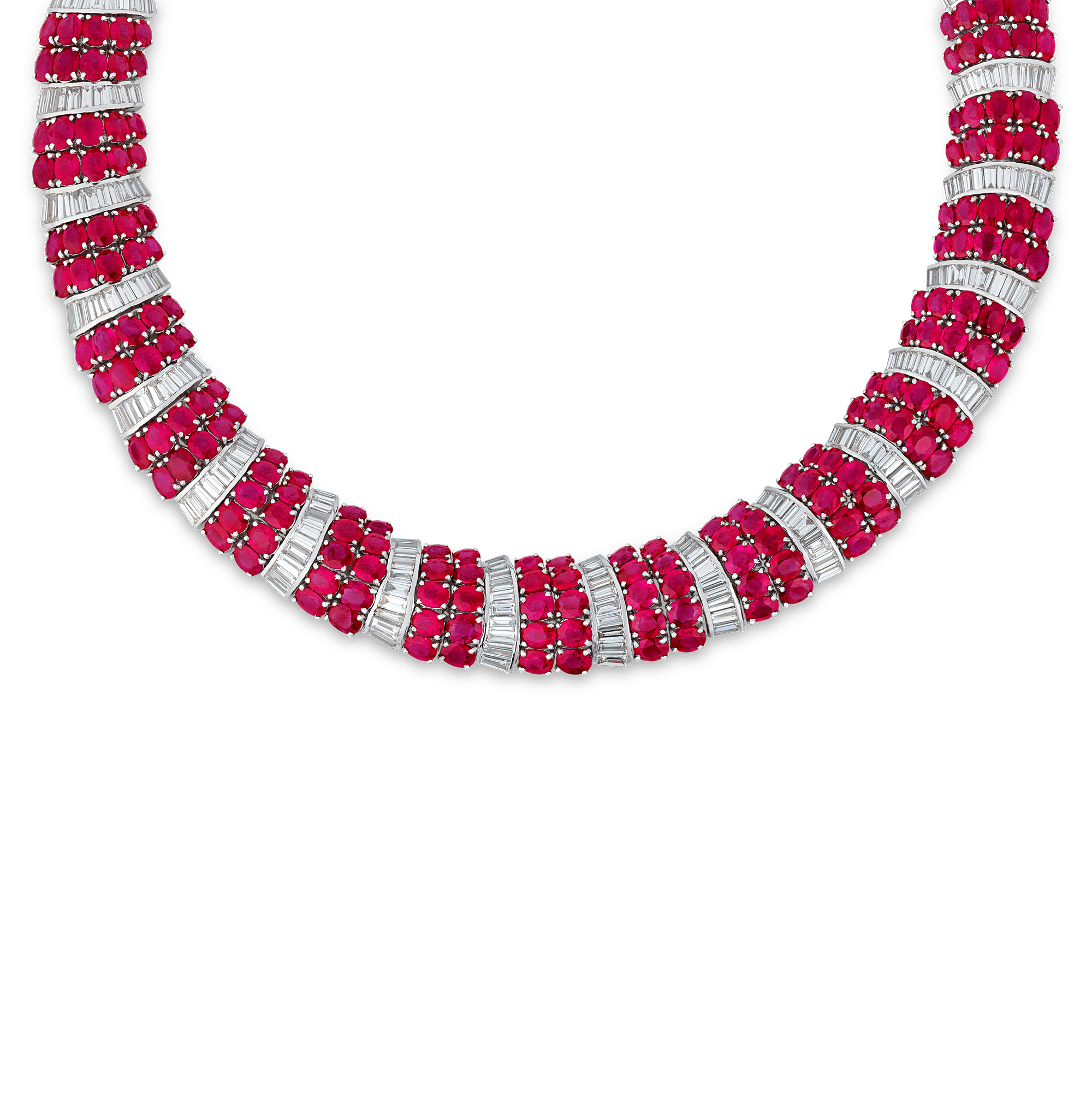 Burma Ruby and Diamond Necklace