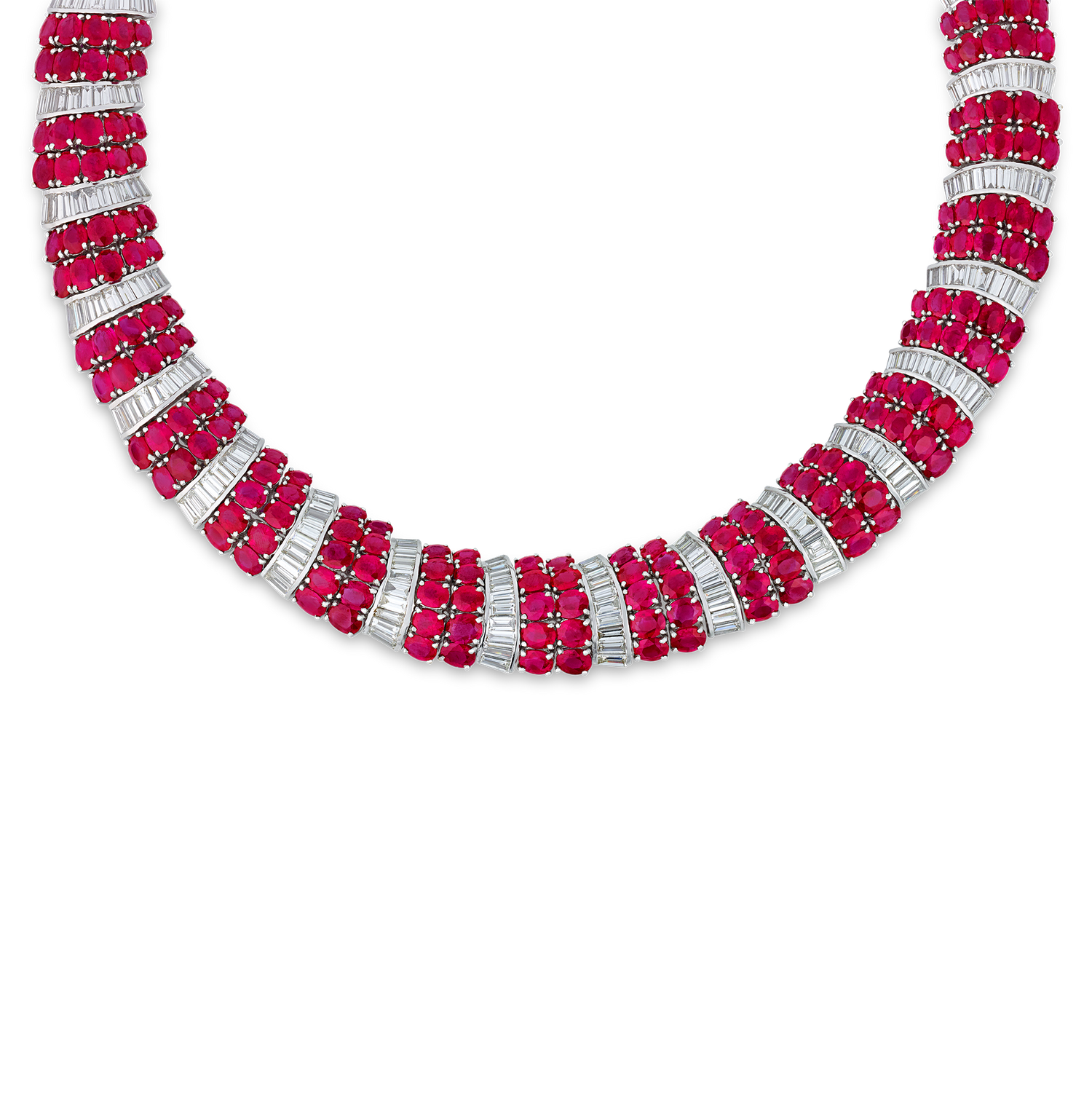 Burma Ruby and Diamond Necklace