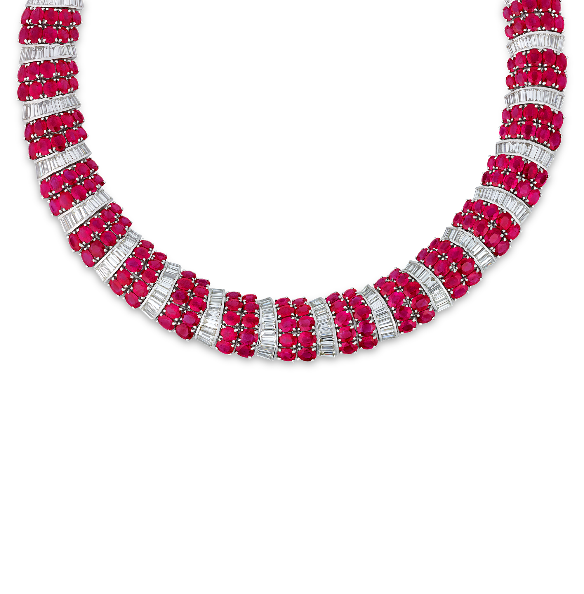 Burma Ruby and Diamond Necklace