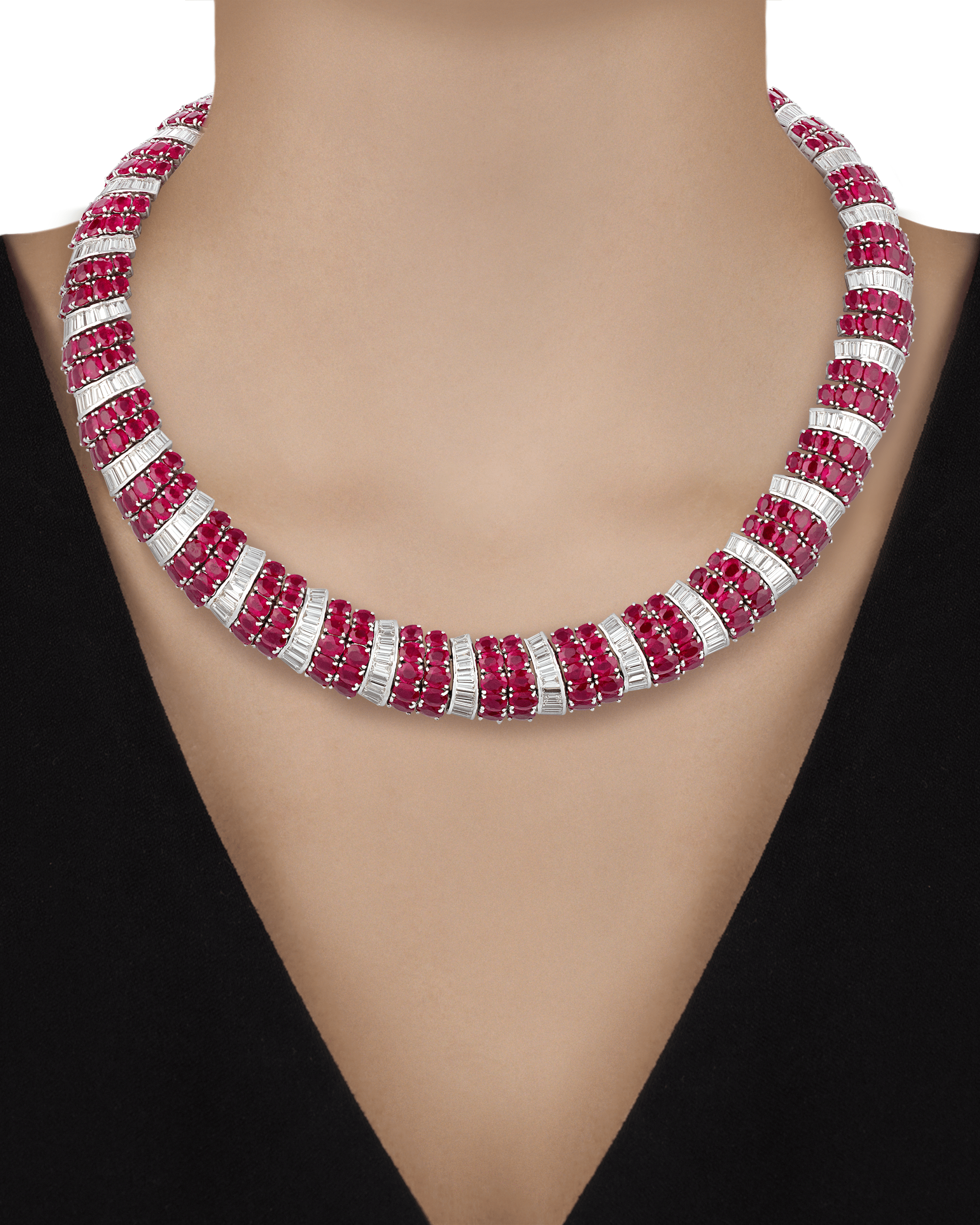 Burma Ruby and Diamond Necklace