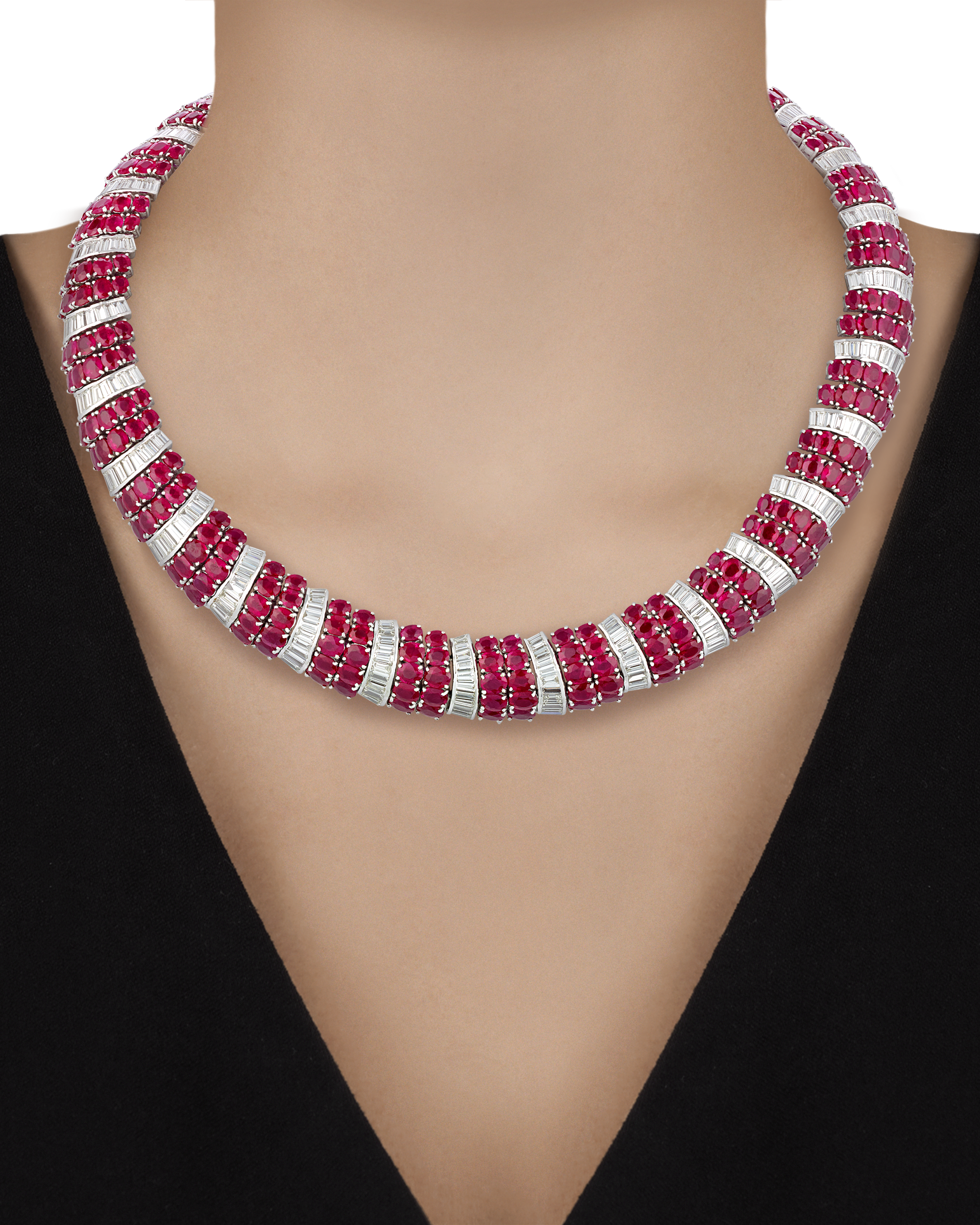 Burma Ruby and Diamond Necklace