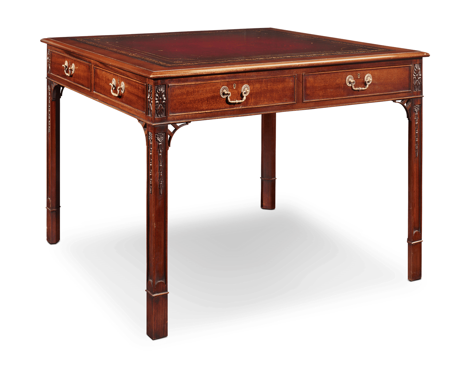 Regency-Style Mahogany Leather-Topped Table