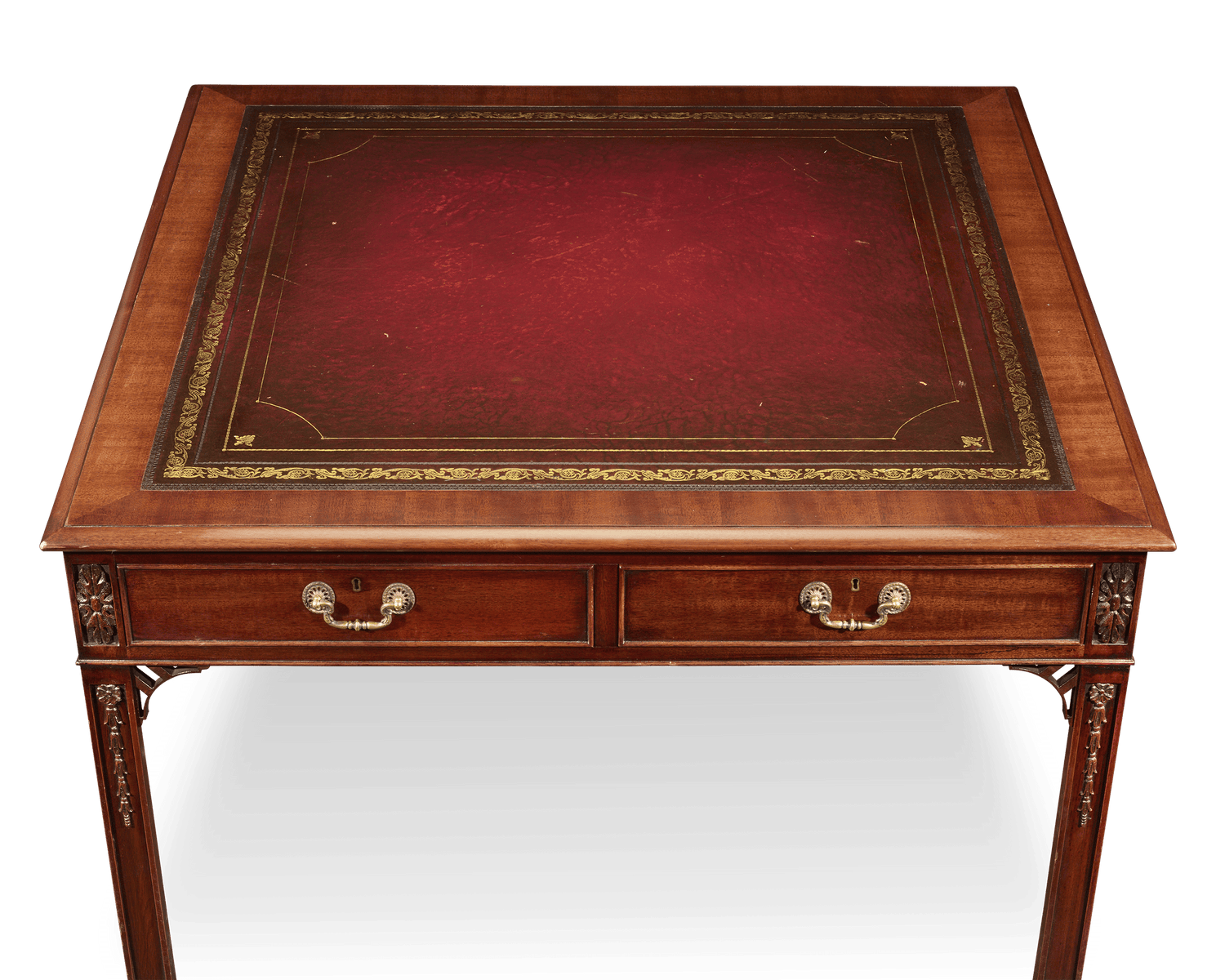 Regency-Style Mahogany Leather-Topped Table