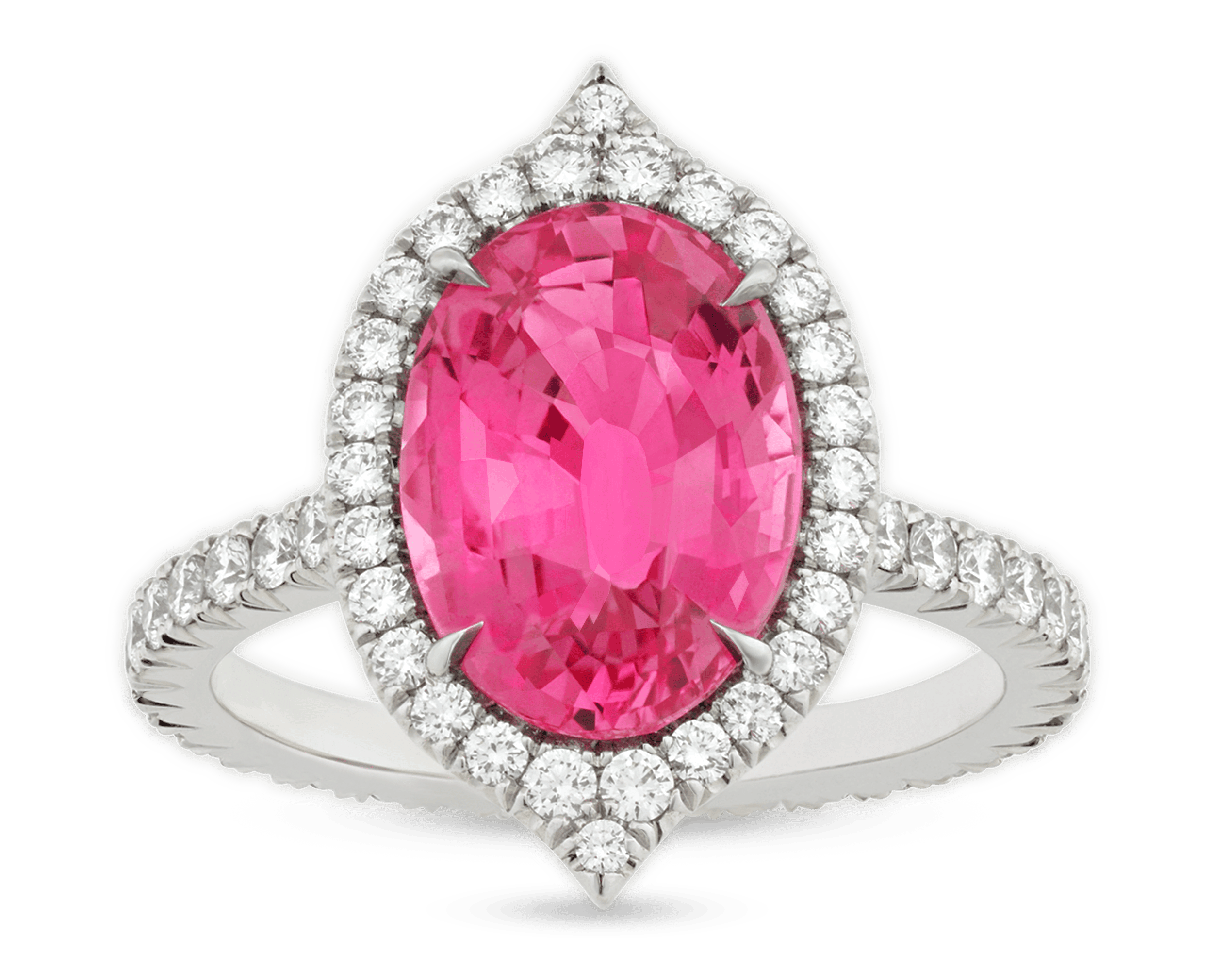 Untreated Pink Sapphire Ring, 4.03 Carats