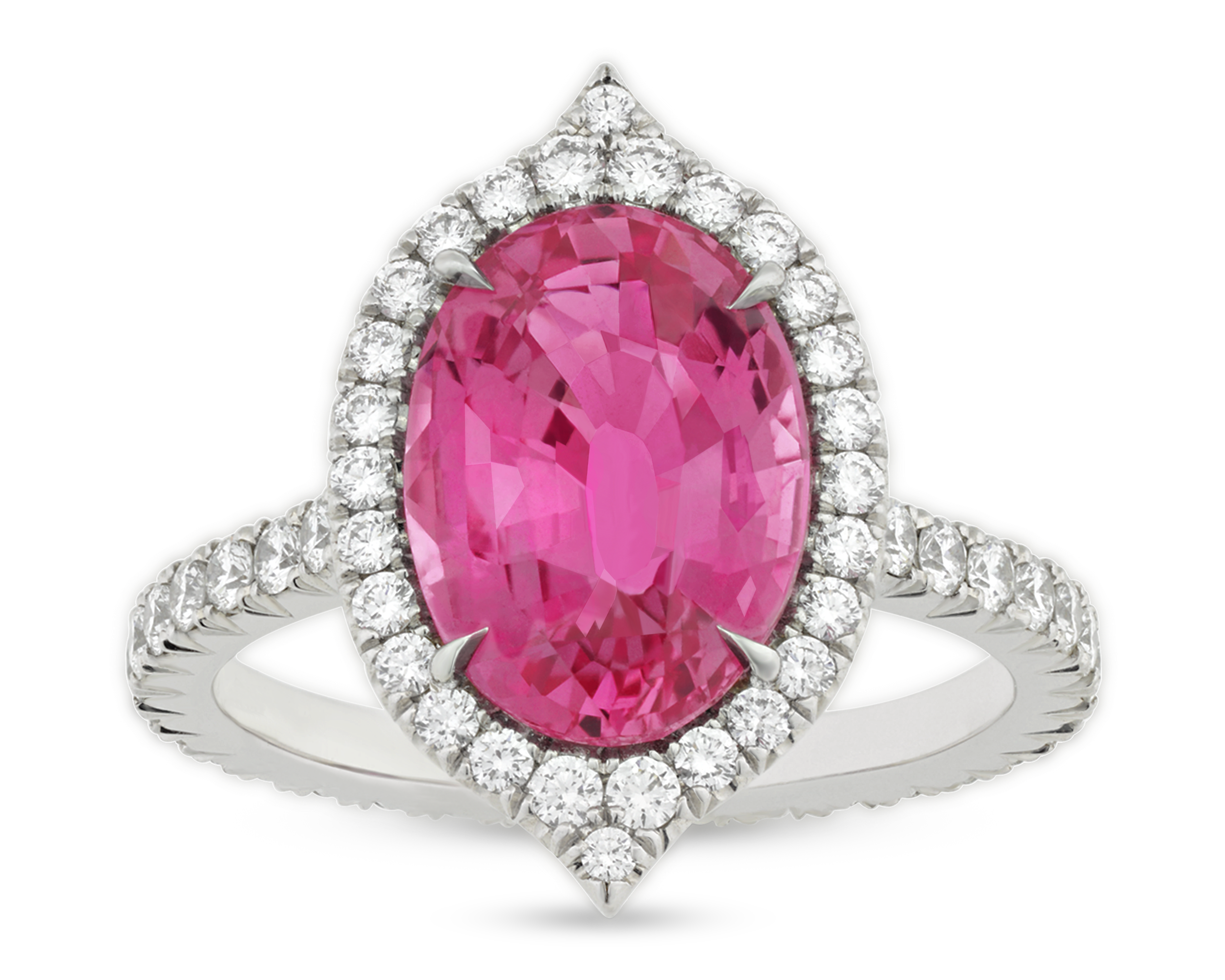 Untreated Pink Sapphire Ring, 4.03 Carats