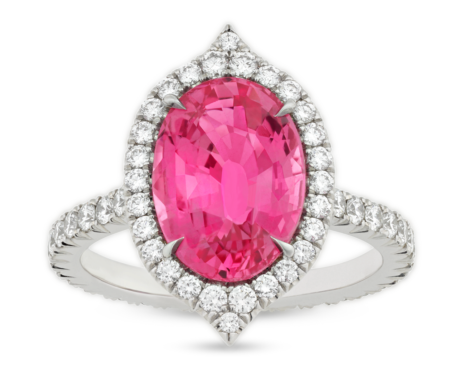 Untreated Pink Sapphire Ring, 4.03 Carats