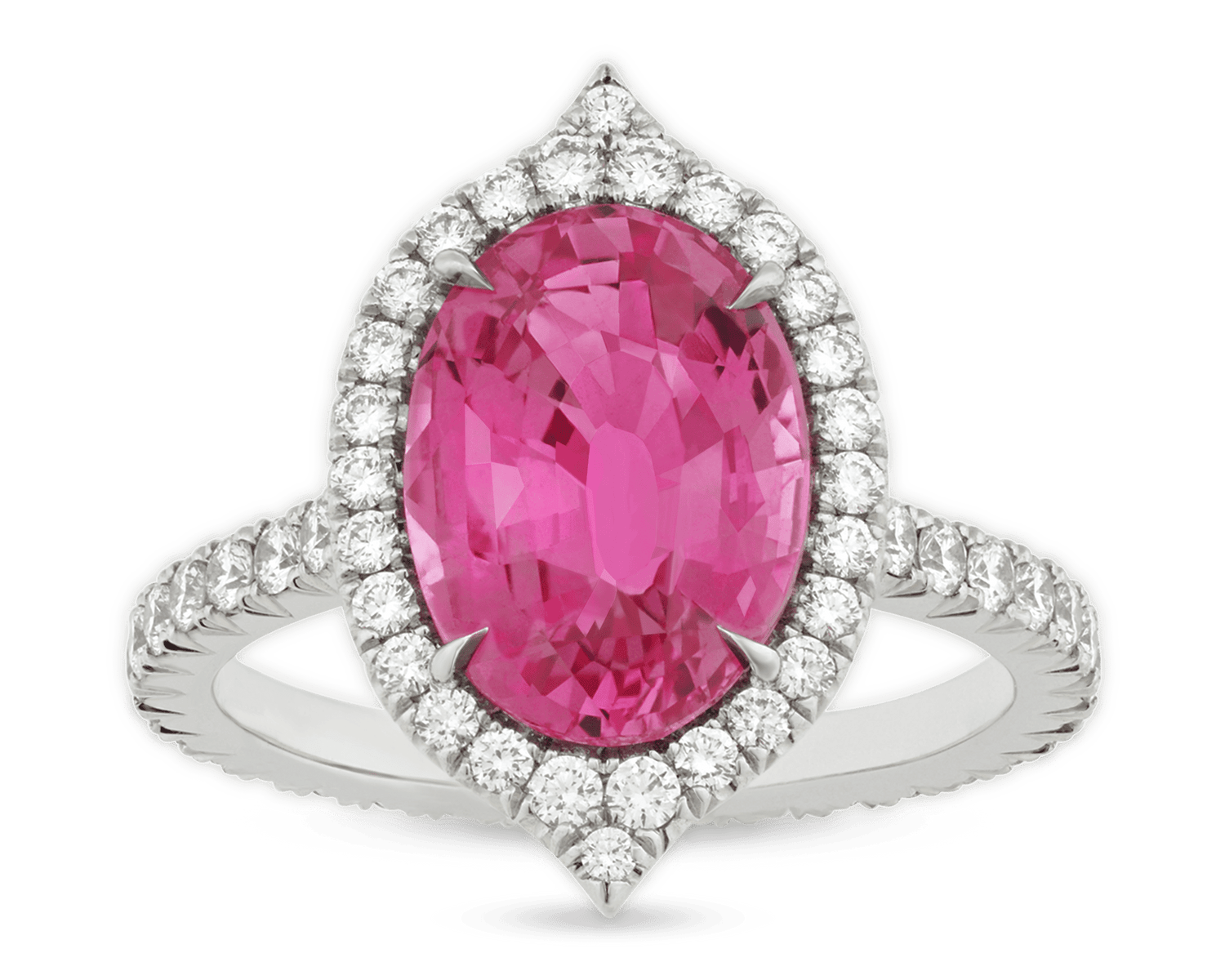 Untreated Pink Sapphire Ring, 4.03 Carats