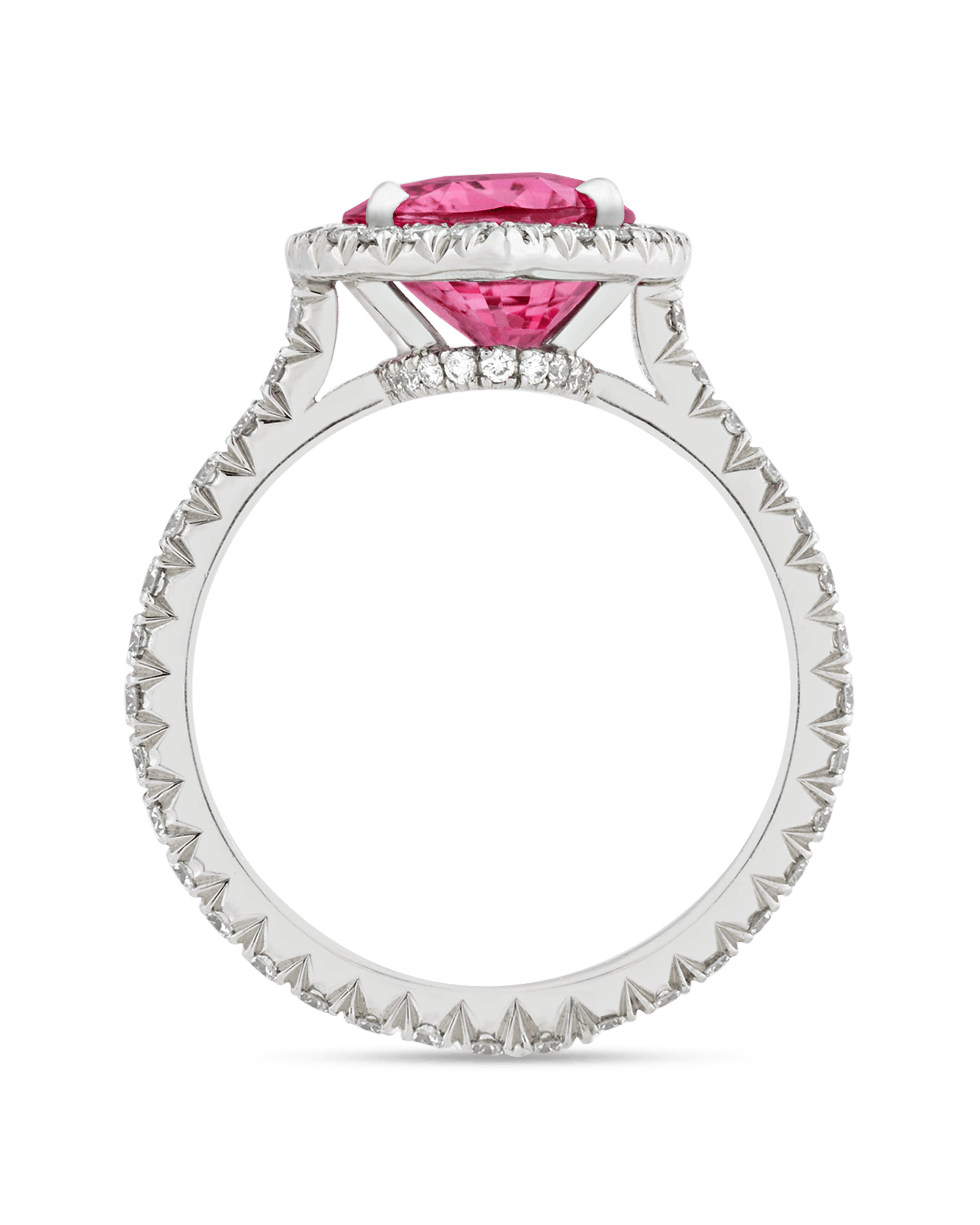 Untreated Pink Sapphire Ring, 4.03 Carats