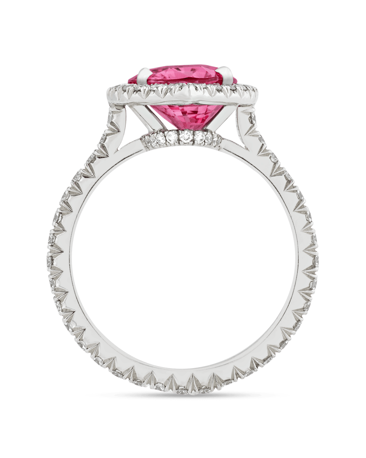 Untreated Pink Sapphire Ring, 4.03 Carats