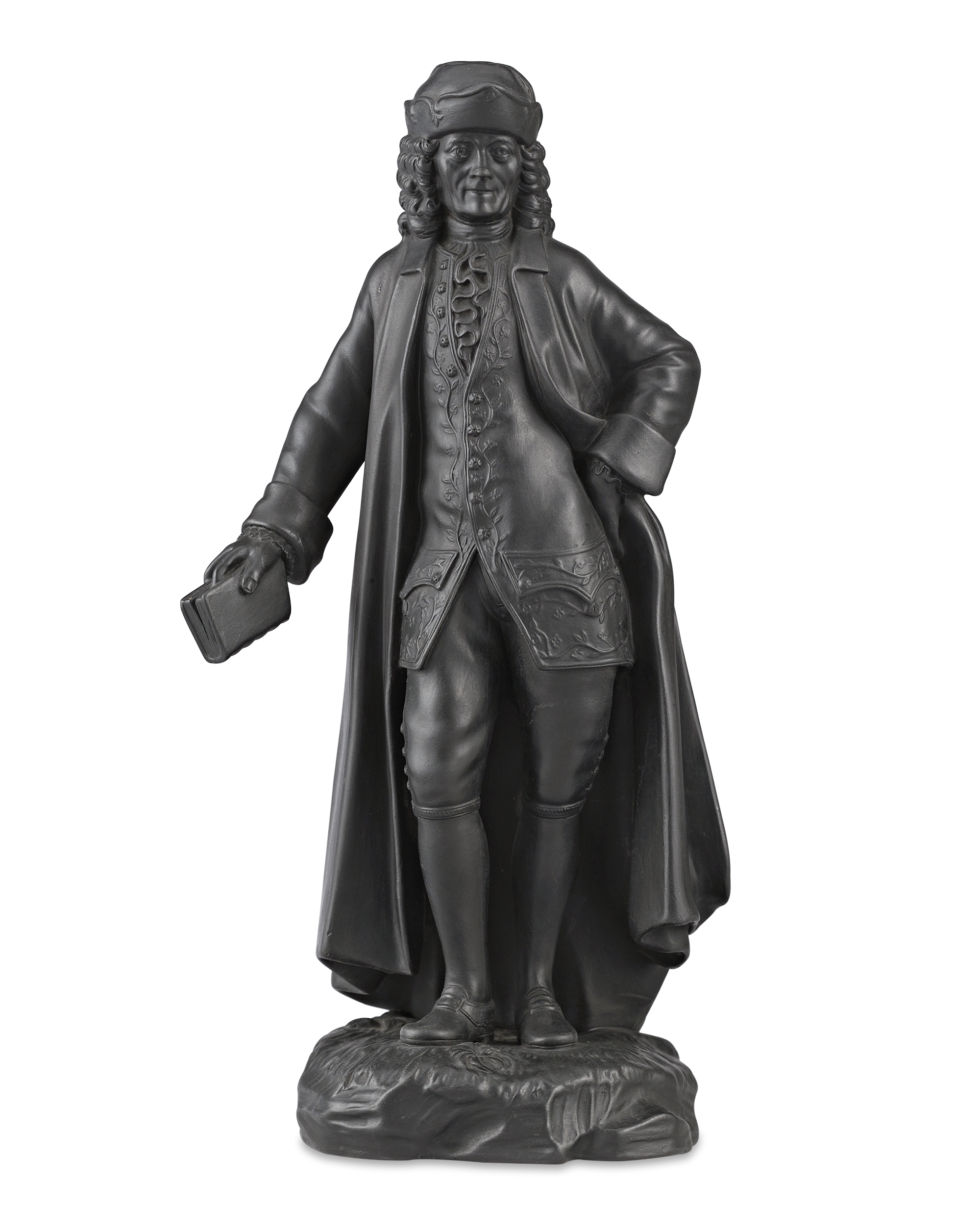 Black Basalt Figure of Voltaire by Wedgwood