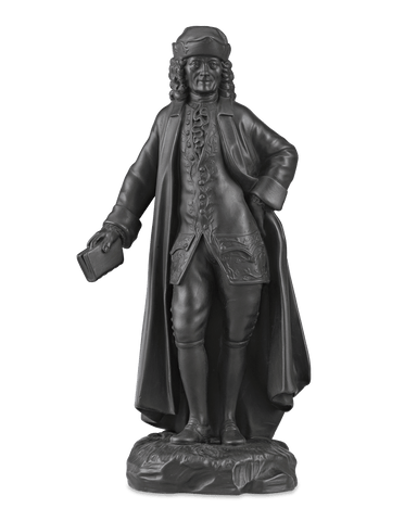 Black Basalt Figure of Voltaire by Wedgwood