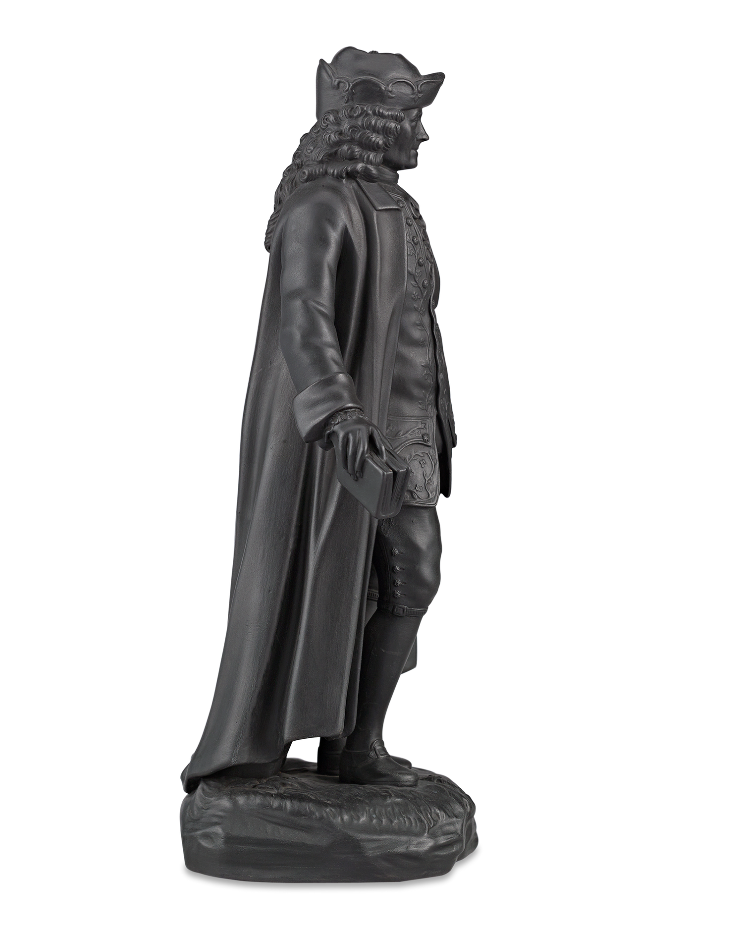 Black Basalt Figure of Voltaire by Wedgwood