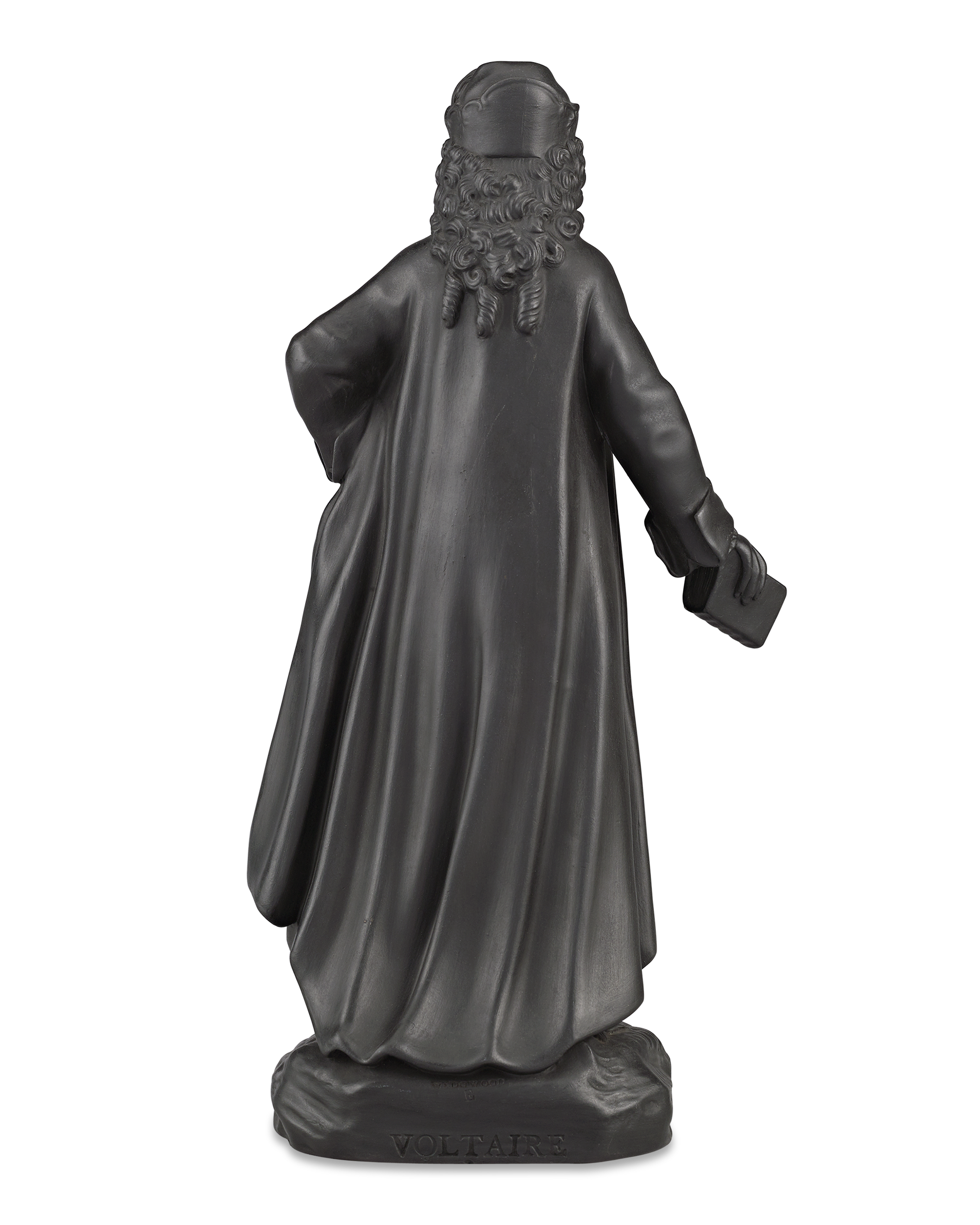 Black Basalt Figure of Voltaire by Wedgwood