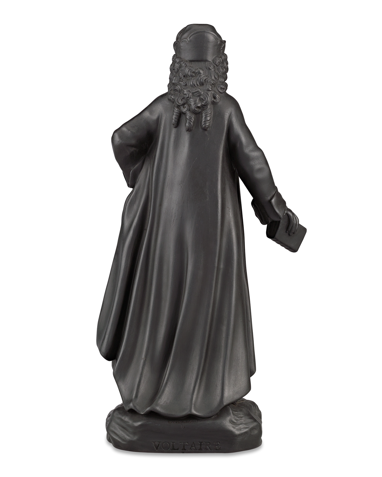 Black Basalt Figure of Voltaire by Wedgwood