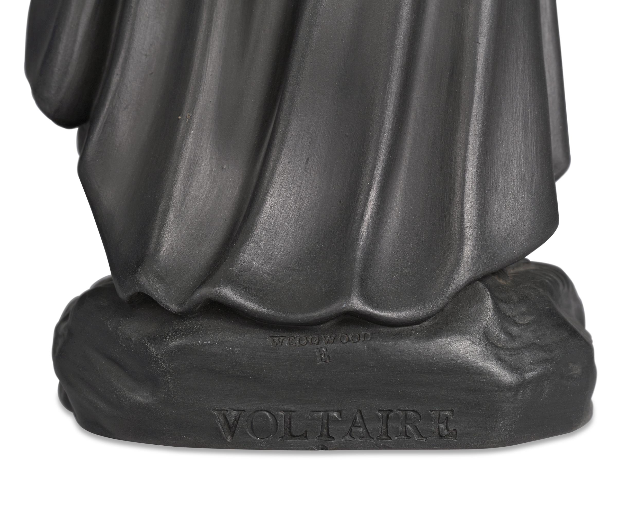 Black Basalt Figure of Voltaire by Wedgwood