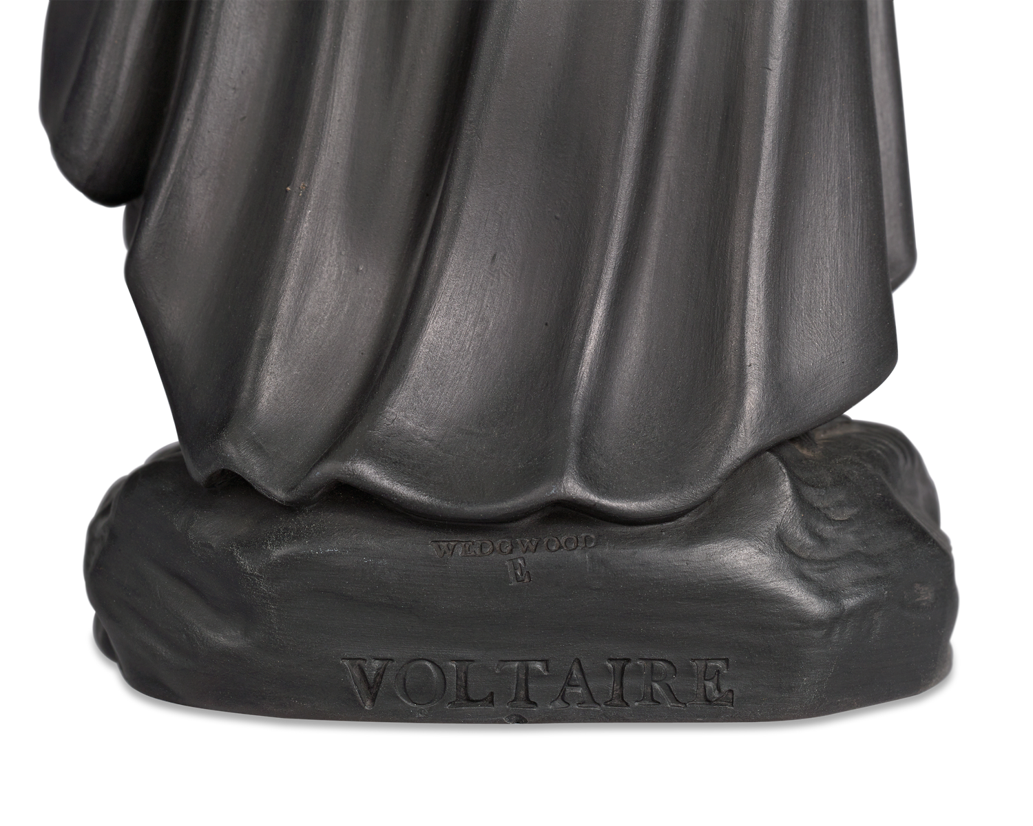 Black Basalt Figure of Voltaire by Wedgwood