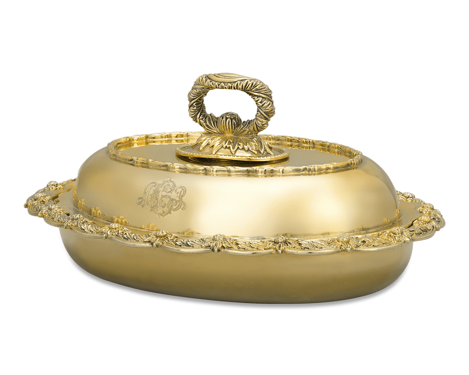 Chrysanthemum Silver Gilt Vegetable Dish by Tiffany & Co.