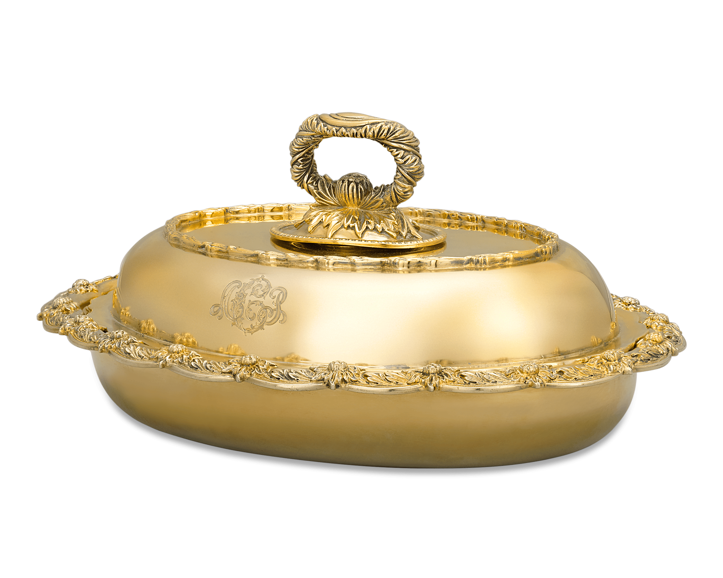 Chrysanthemum Silver Gilt Vegetable Dish by Tiffany & Co.