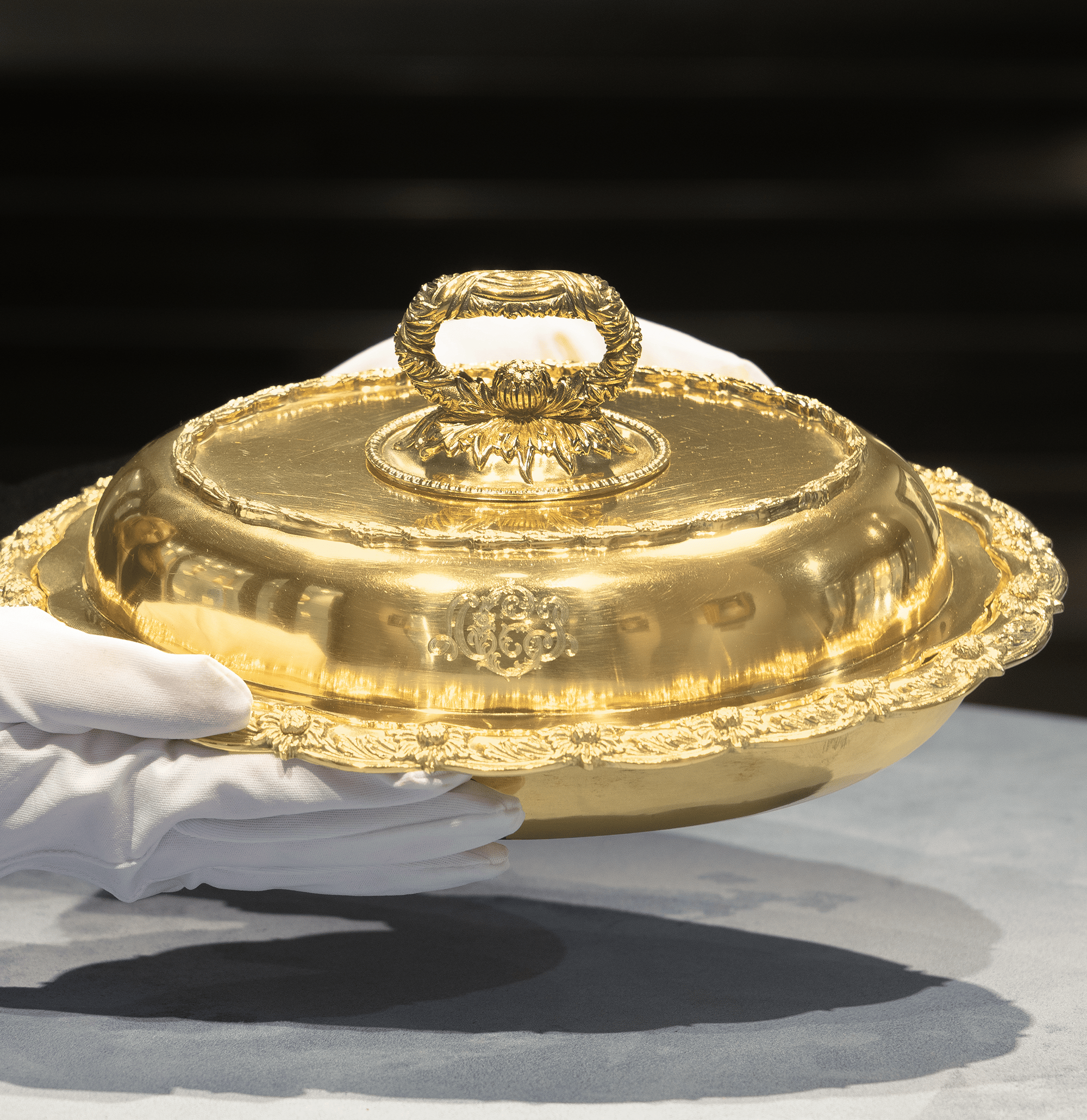 Chrysanthemum Silver Gilt Vegetable Dish by Tiffany & Co.