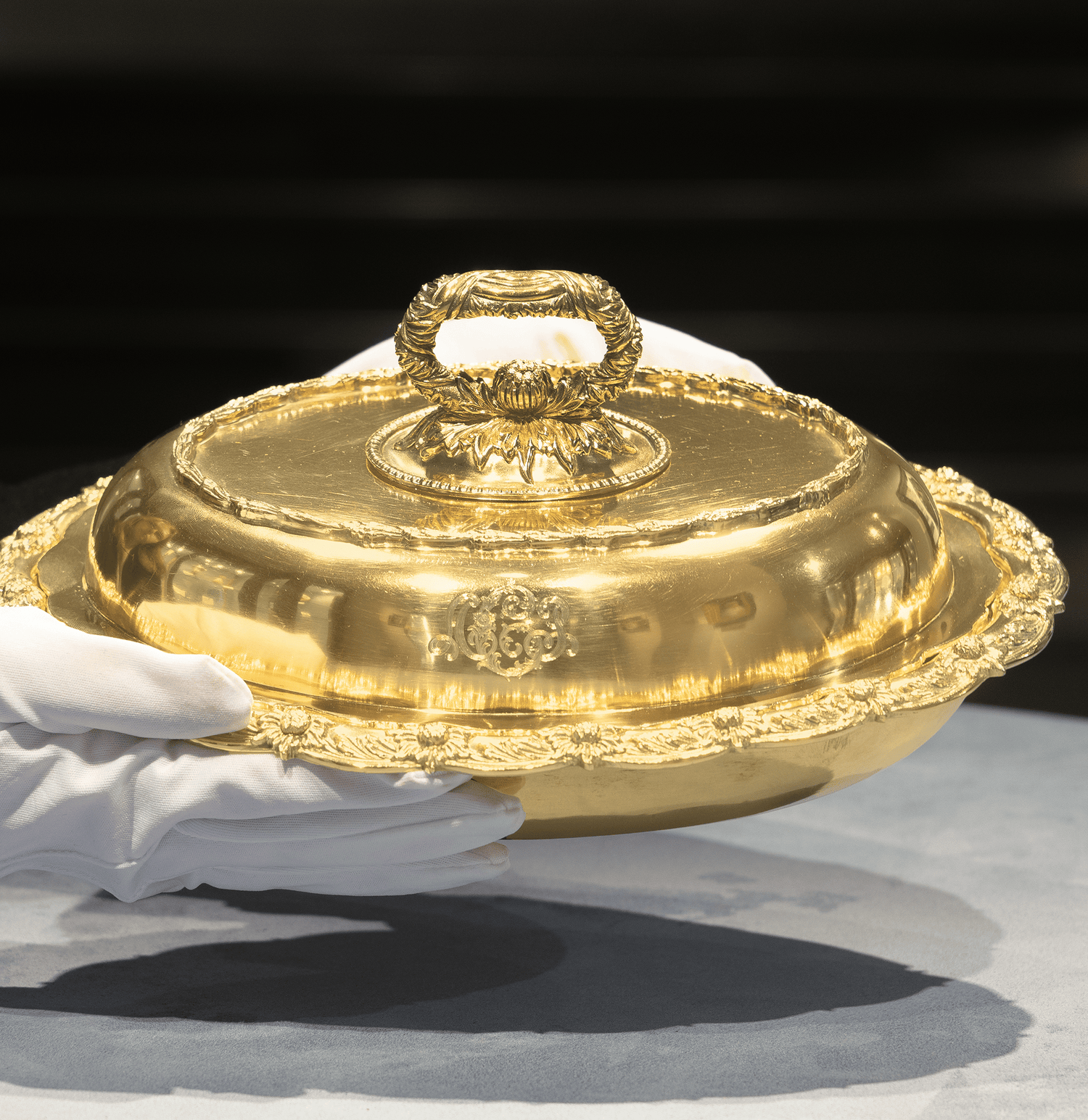 Chrysanthemum Silver Gilt Vegetable Dish by Tiffany & Co.