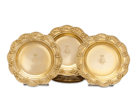 Chrysanthemum Silver Gilt Bowls by Tiffany & Co.