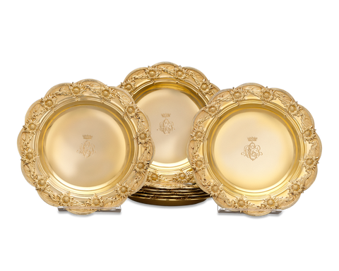 Chrysanthemum Silver Gilt Bowls by Tiffany & Co.