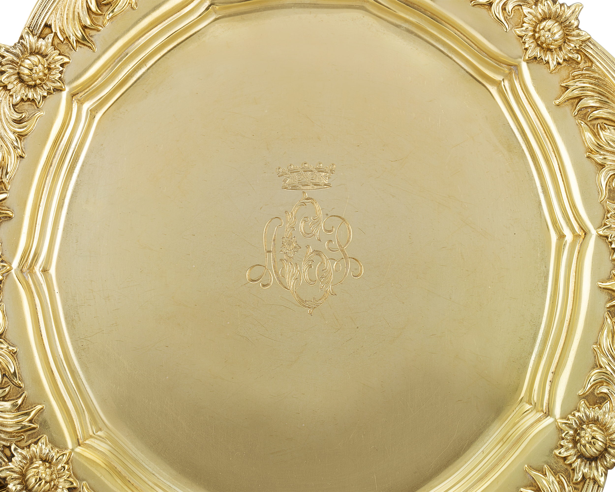 Chrysanthemum Silver Gilt Salad Plates by Tiffany & Co.