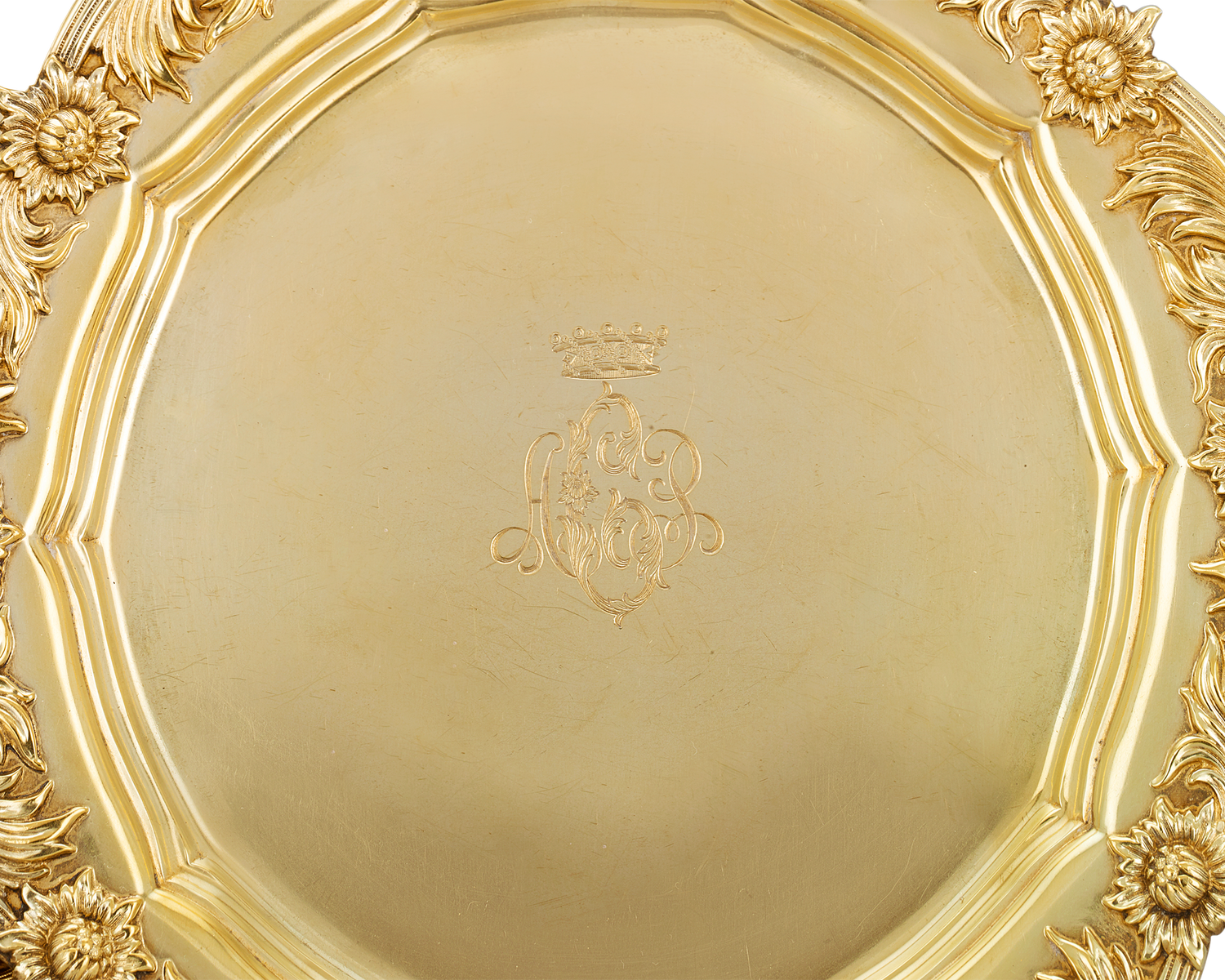 Chrysanthemum Silver Gilt Salad Plates by Tiffany & Co.