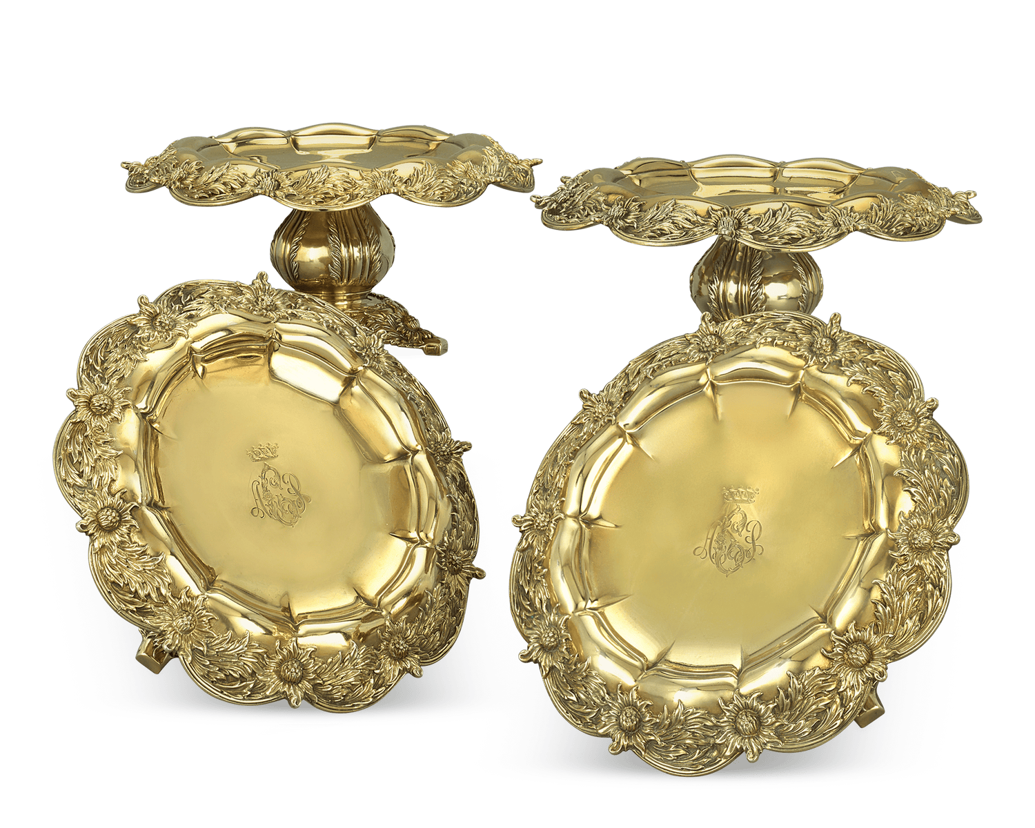 Chrysanthemum Silver Gilt Tazze by Tiffany & Co.