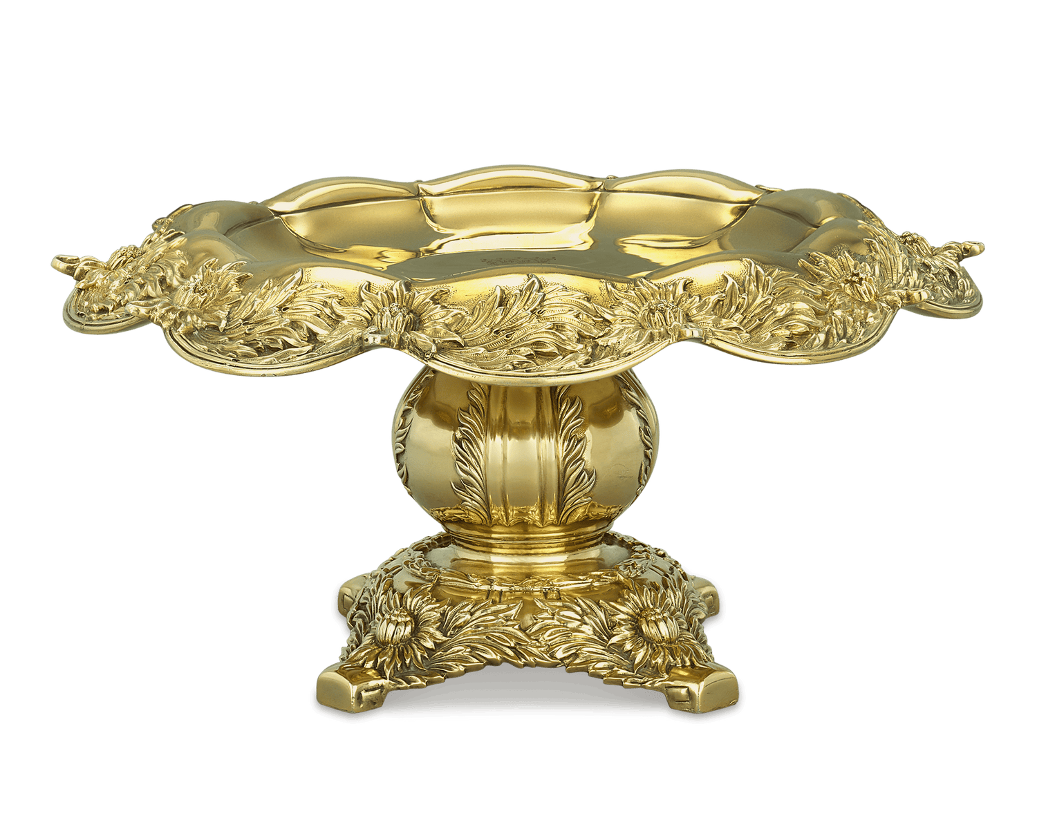 Chrysanthemum Silver Gilt Tazze by Tiffany & Co.
