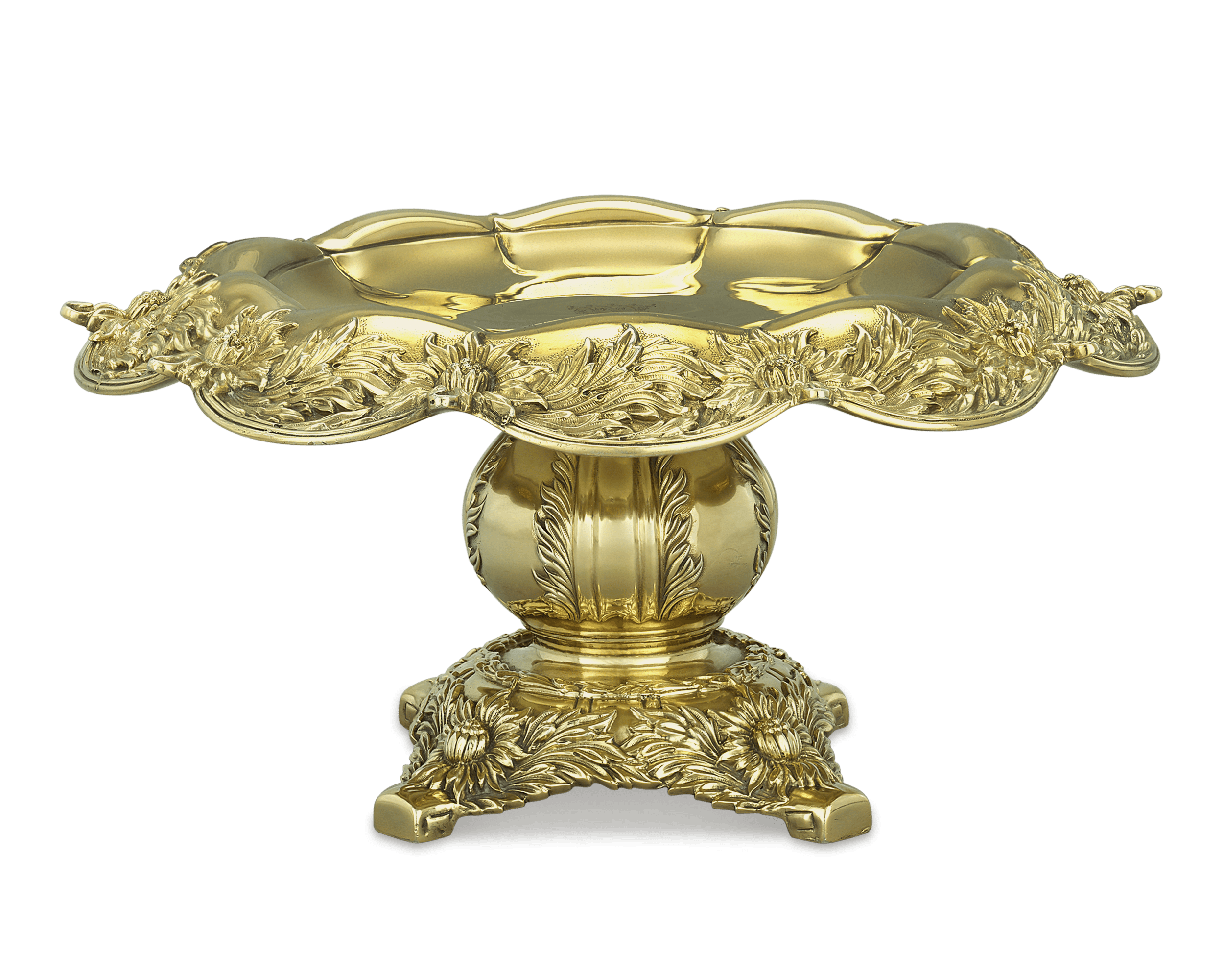 Chrysanthemum Silver Gilt Tazze by Tiffany & Co.