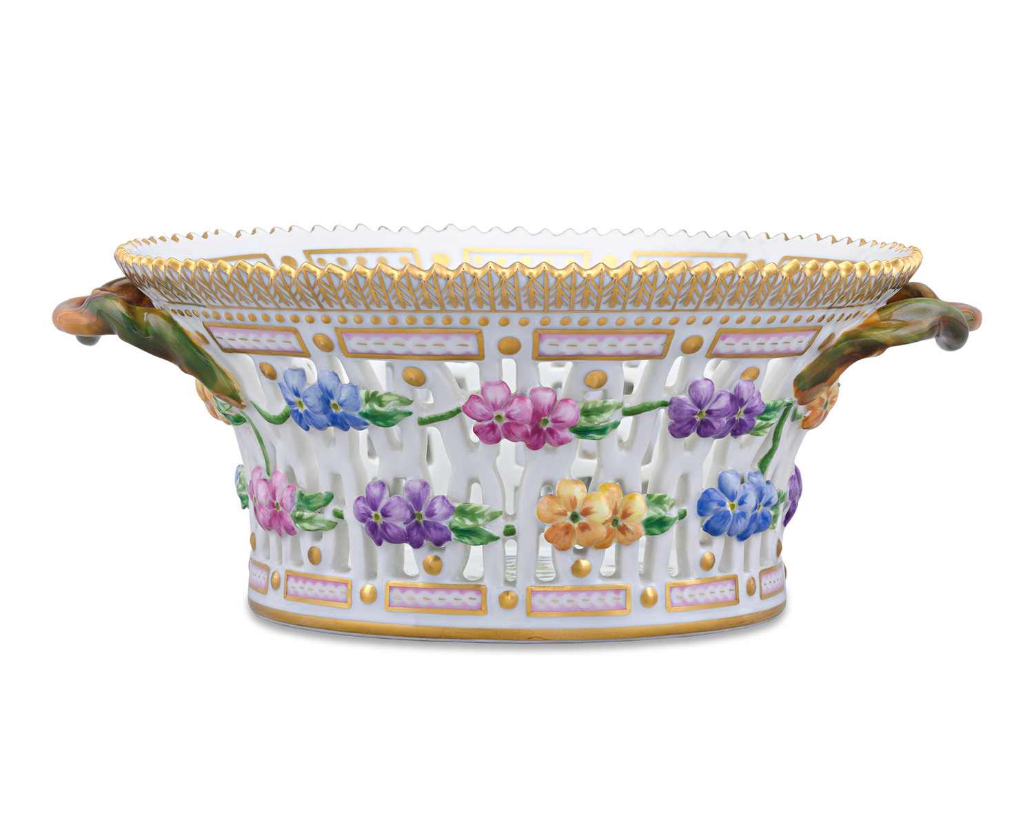 Flora Danica Pierced Porcelain Basket by Royal Copenhagen