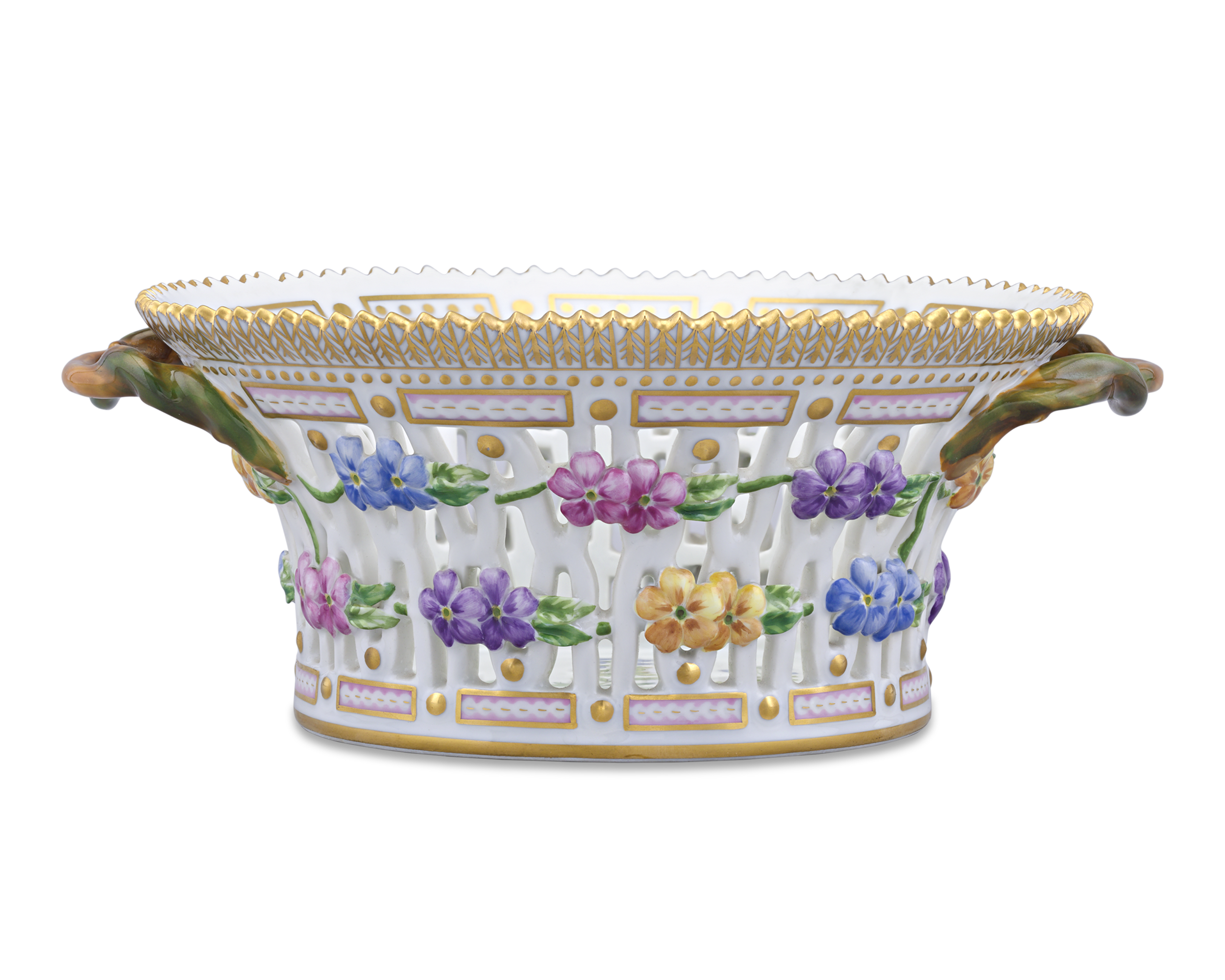 Flora Danica Pierced Porcelain Basket by Royal Copenhagen