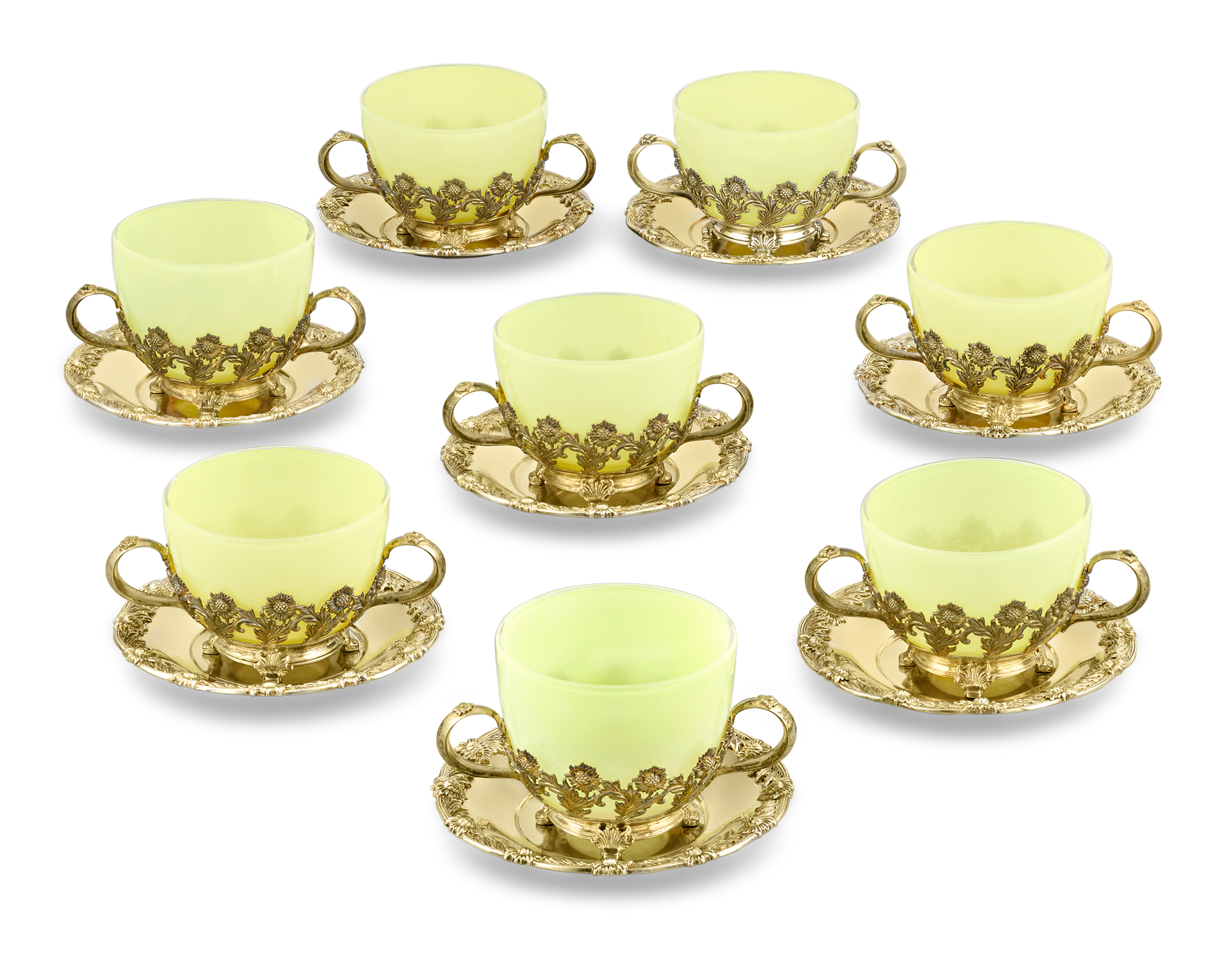 Royal Chrysanthemum Silver Gilt Bouillon Cups by Tiffany & Co.