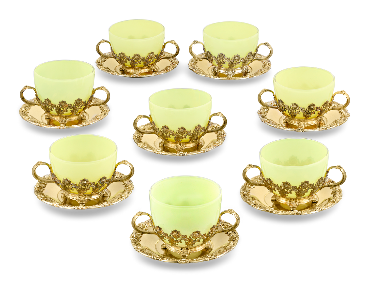 Royal Chrysanthemum Silver Gilt Bouillon Cups by Tiffany & Co.