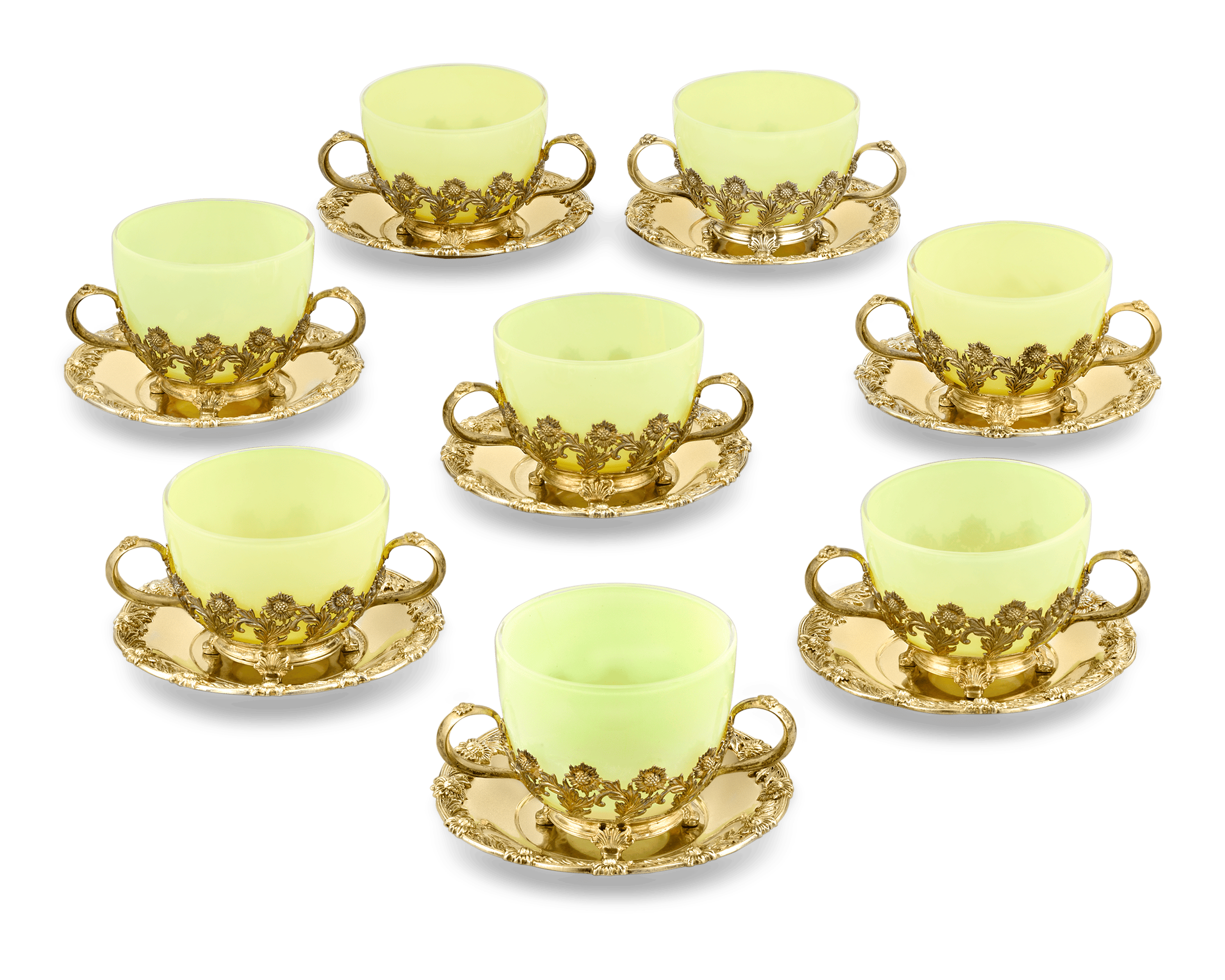 Royal Chrysanthemum Silver Gilt Bouillon Cups by Tiffany & Co.