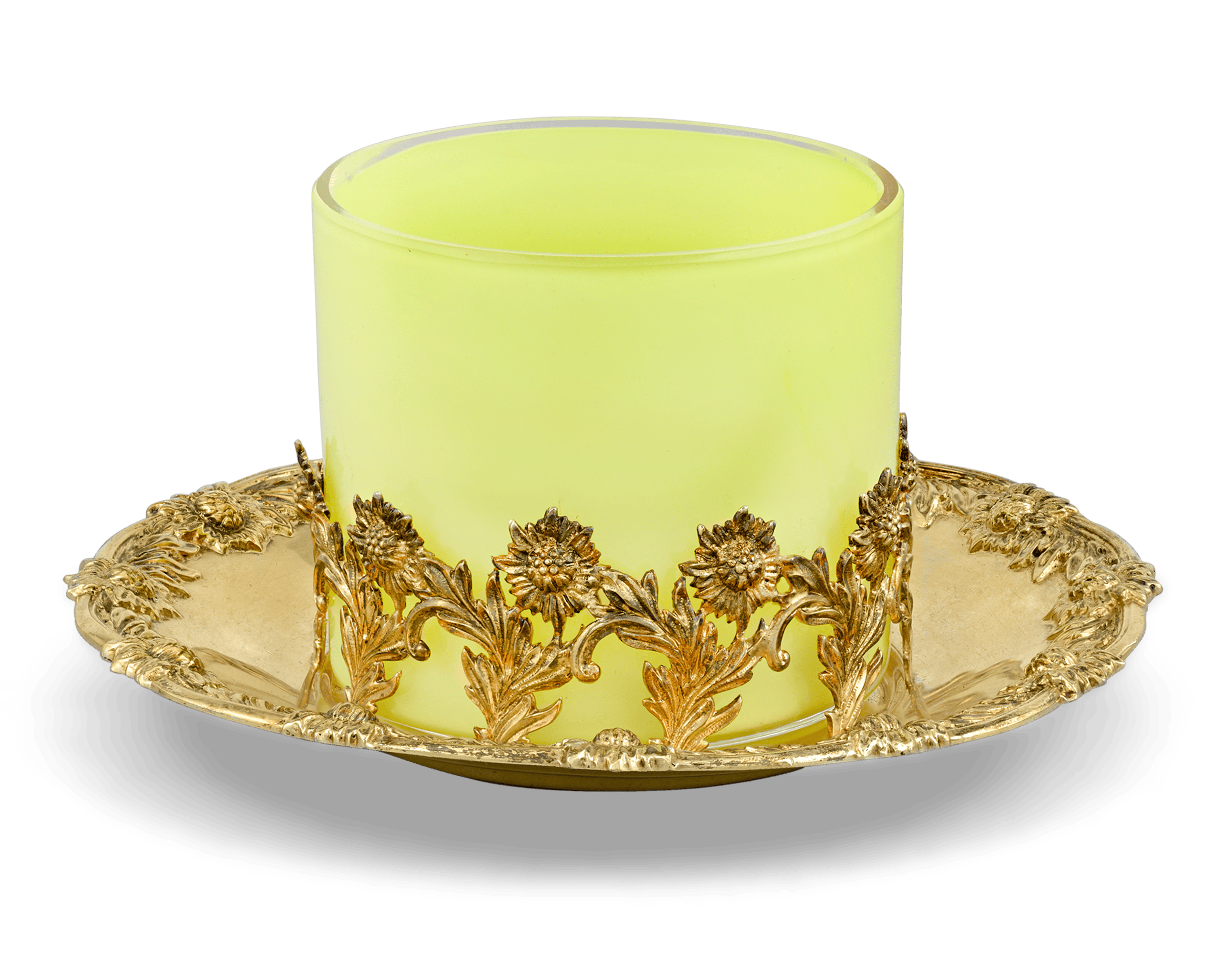 Royal Tiffany & Co. Chrysanthemum Silver-Gilt and Glass Ramekins