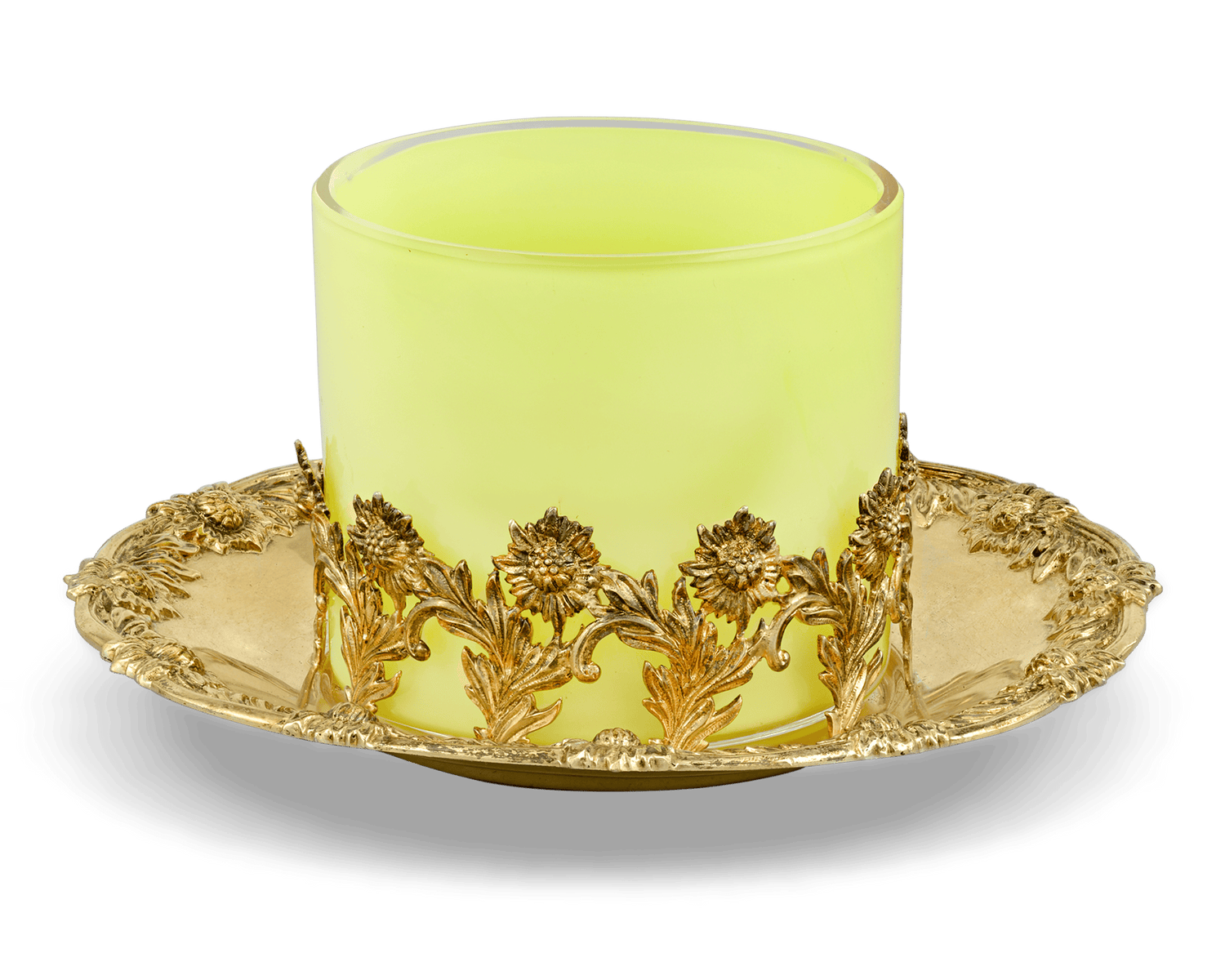 Royal Tiffany & Co. Chrysanthemum Silver-Gilt and Glass Ramekins