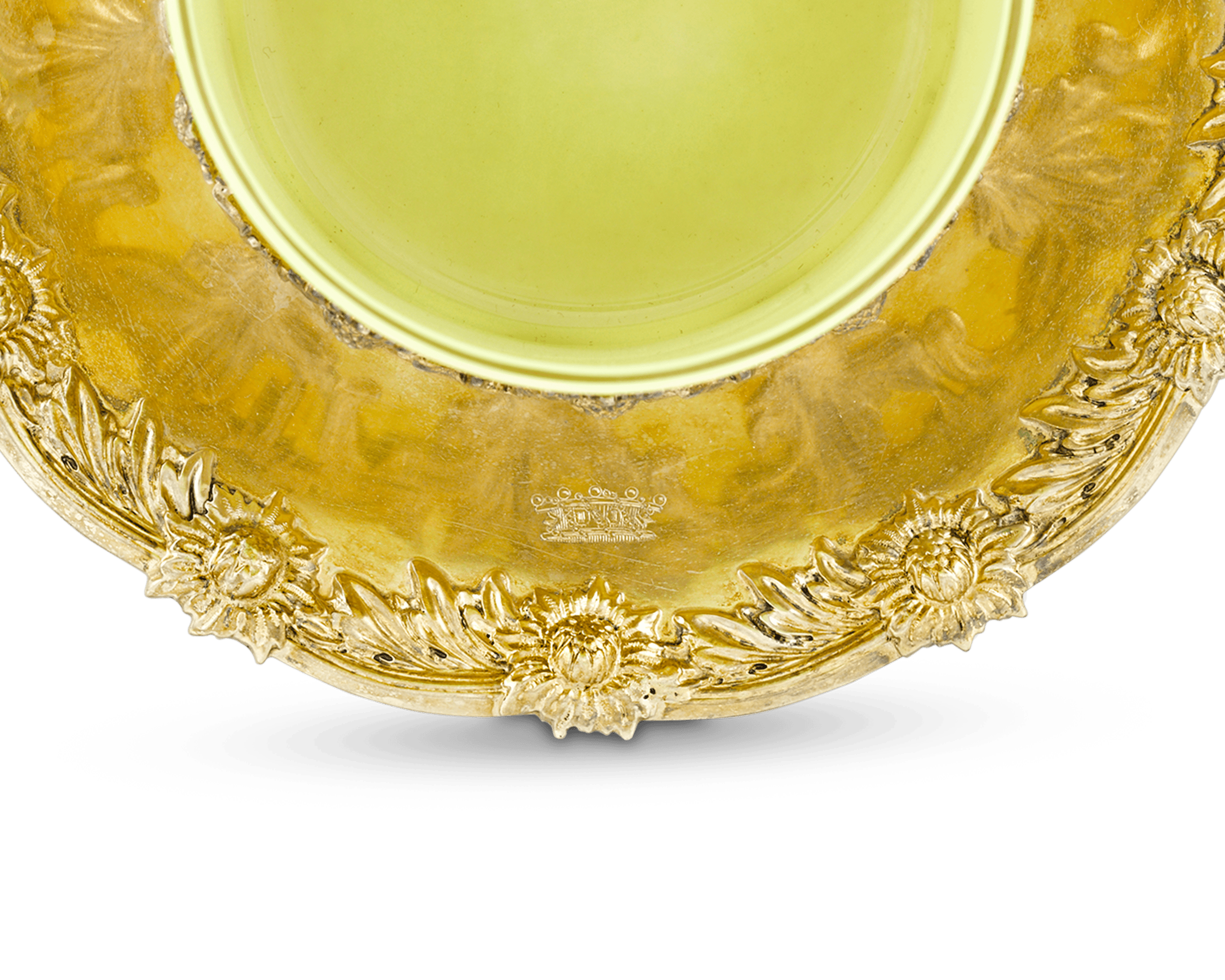 Royal Tiffany & Co. Chrysanthemum Silver-Gilt and Glass Ramekins