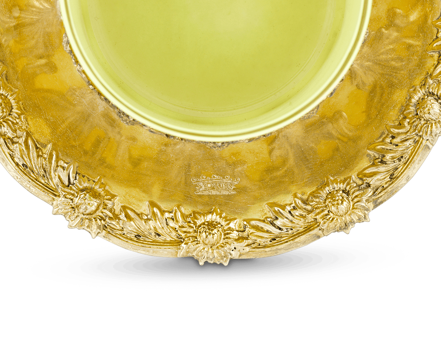 Royal Tiffany & Co. Chrysanthemum Silver-Gilt and Glass Ramekins