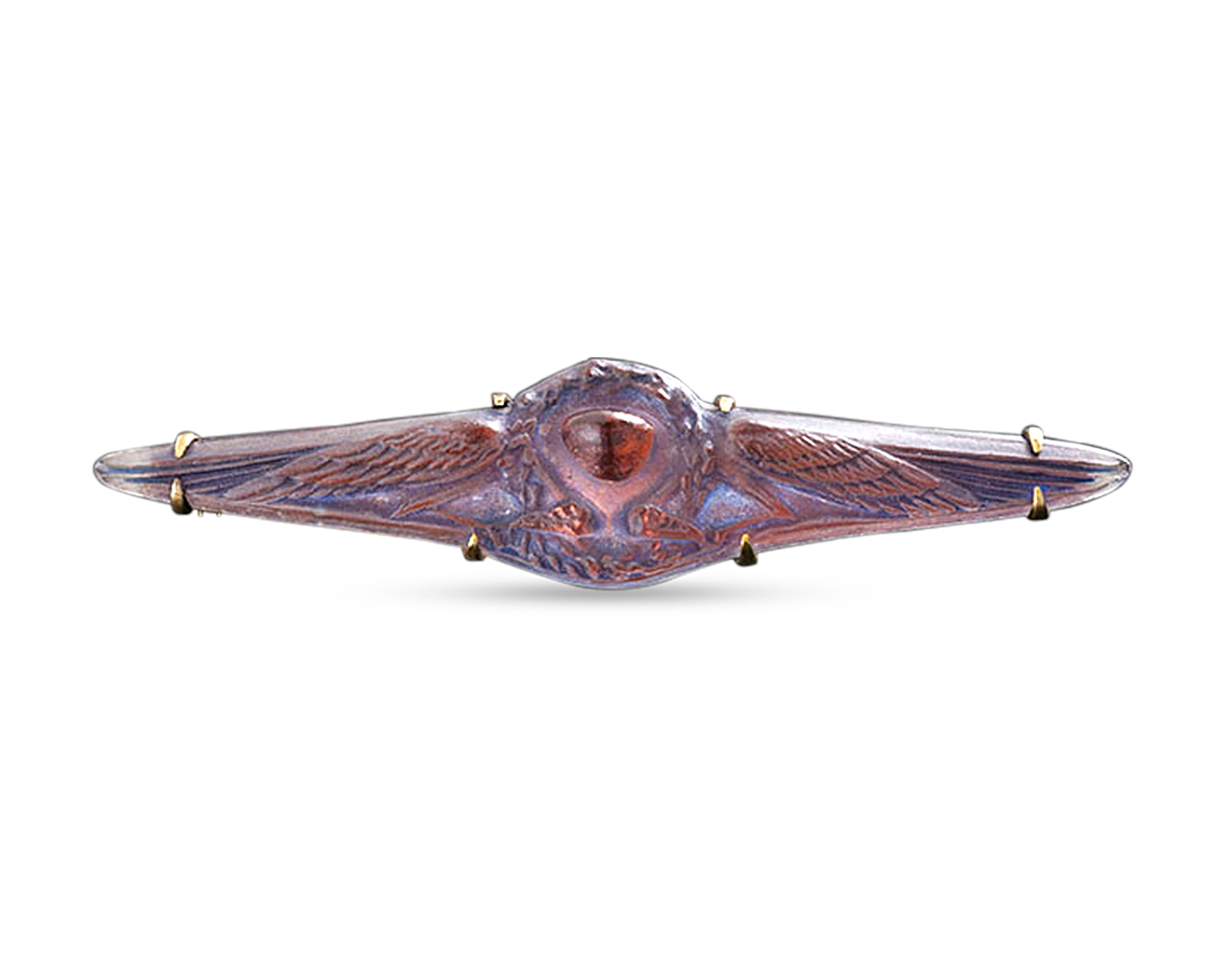 Lalique Carved Glass Brooch