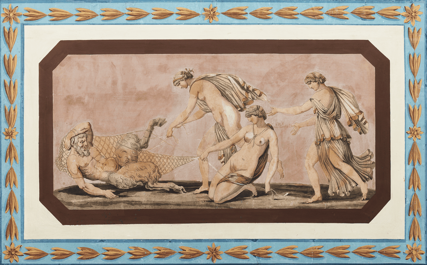 Italian Panel with Satyr and Nymphs