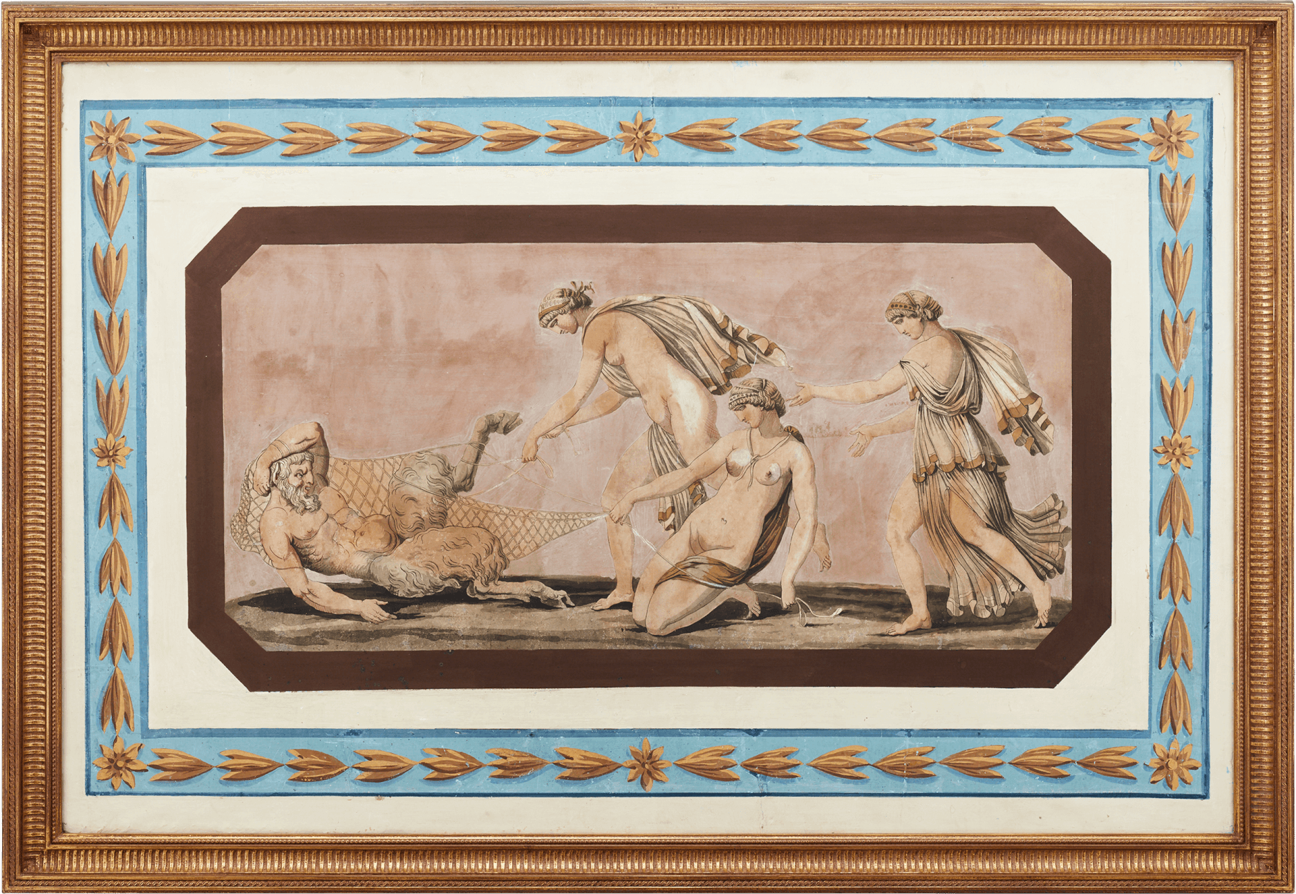 Italian Panel with Satyr and Nymphs