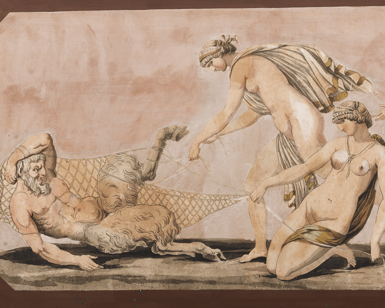 Italian Panel with Satyr and Nymphs