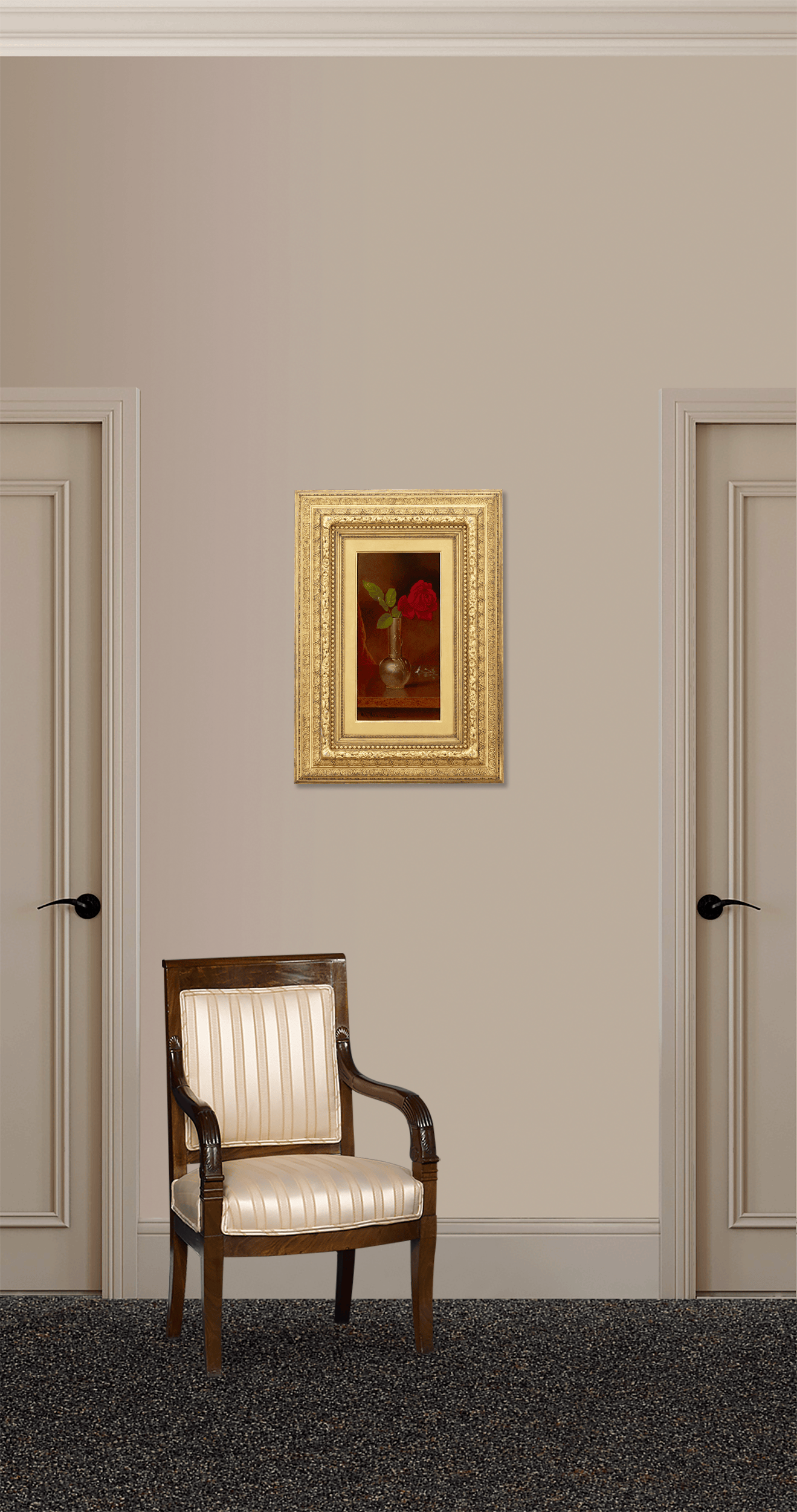 Red Rose in a Standing Vase by Martin Johnson Heade