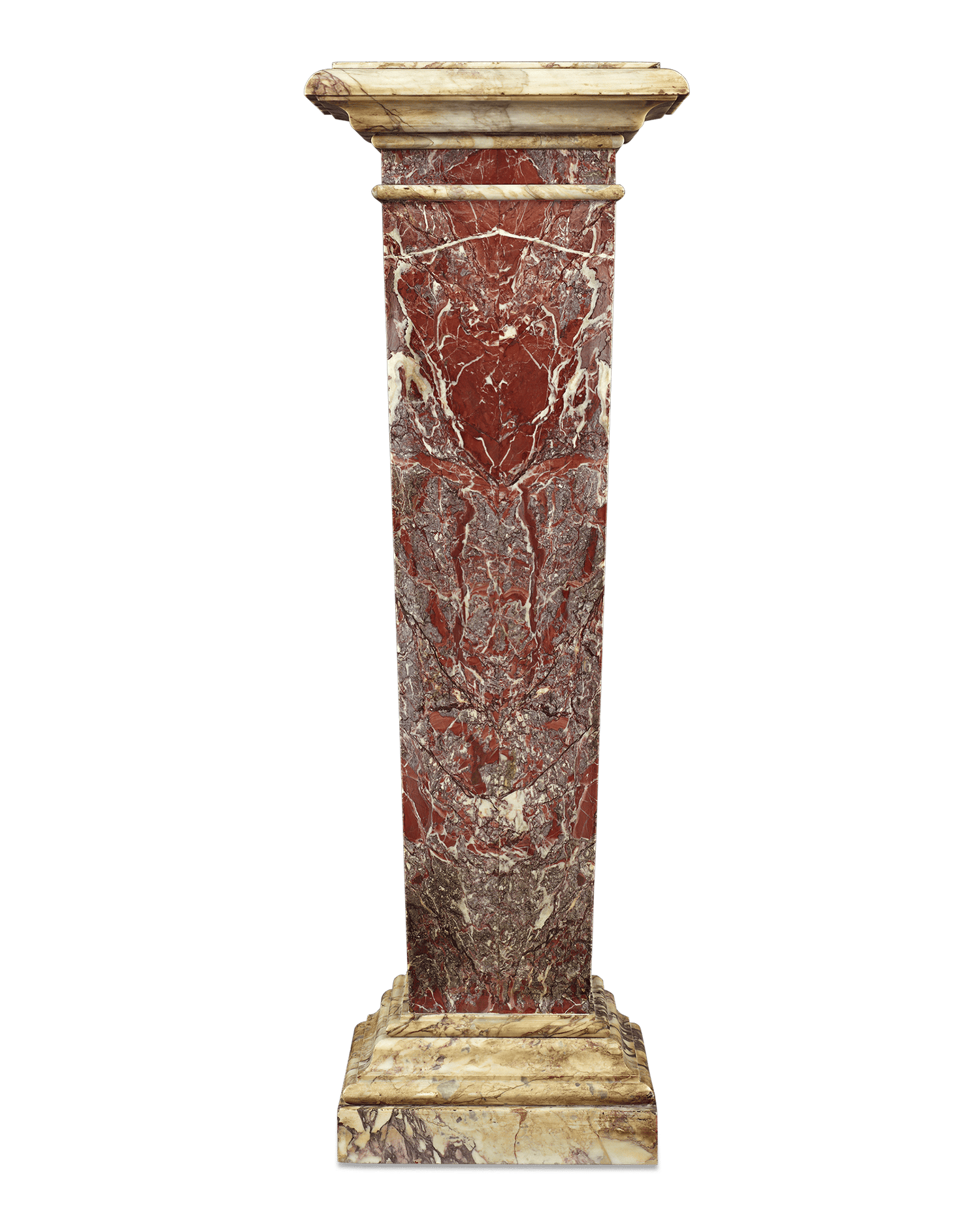 Rouge de France Marble Pedestal, 18th Century