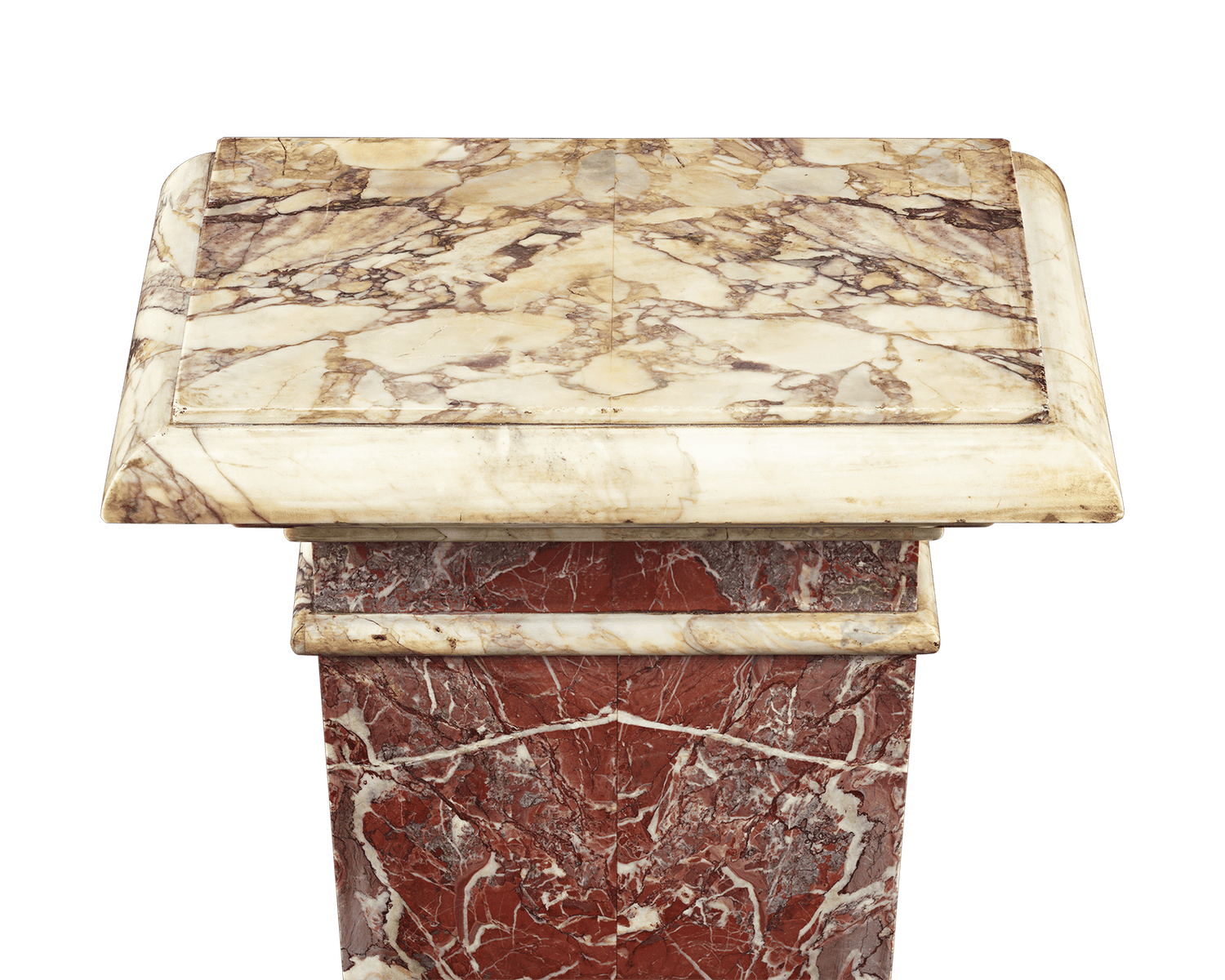 Rouge de France Marble Pedestal, 18th Century