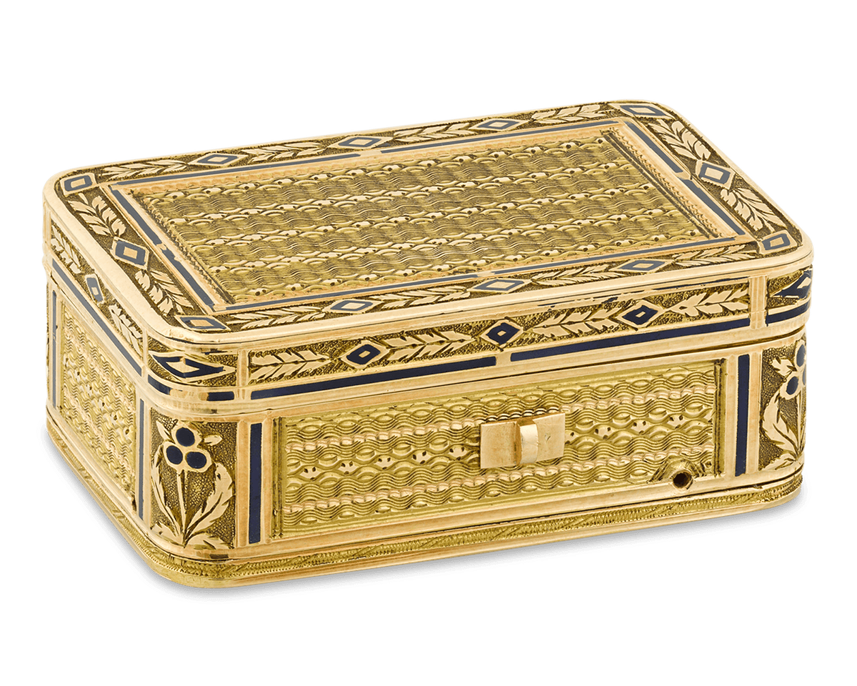 19th-Century Swiss Gold Musical Vinaigrette