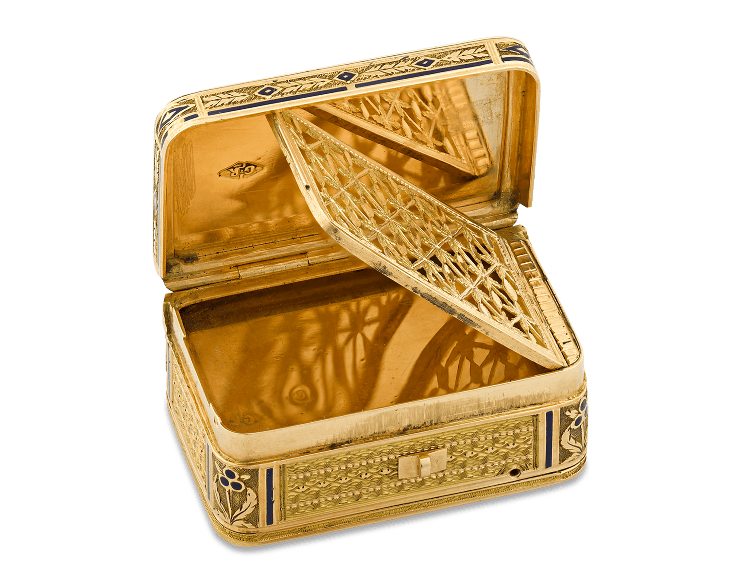 19th-Century Swiss Gold Musical Vinaigrette