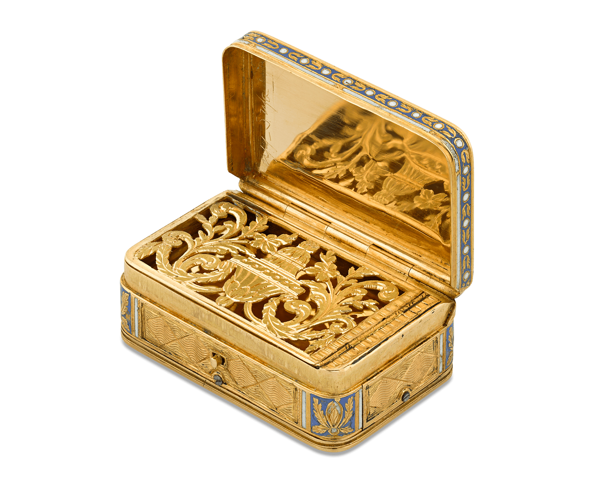 Swiss Gold and Enamel Musical Vinaigrette